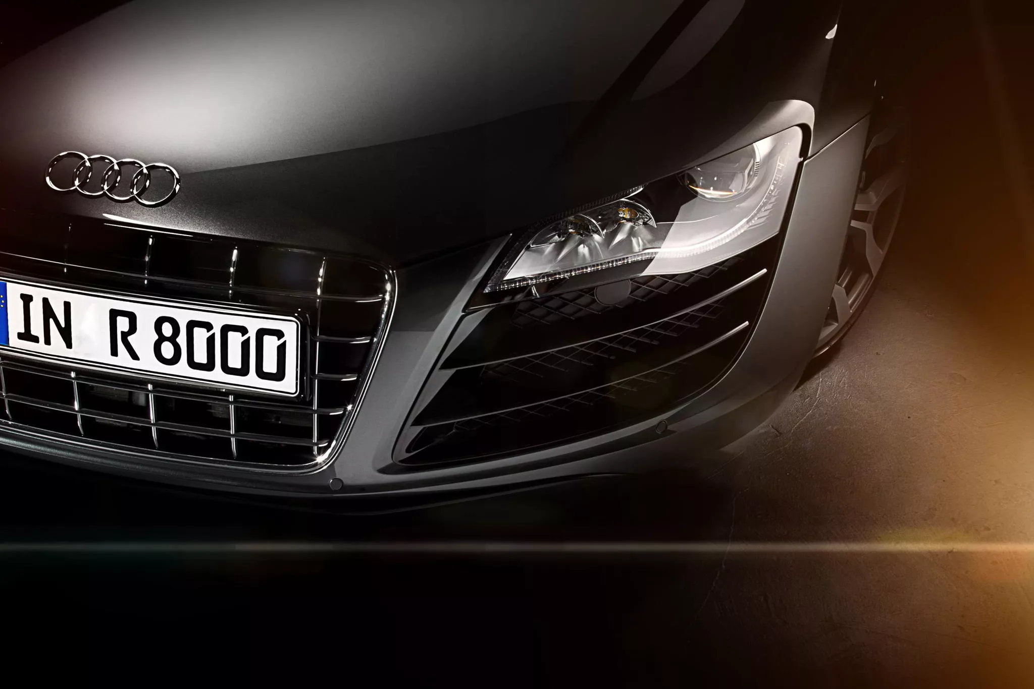 audi, r8, headlights Wallpaper, HD Cars