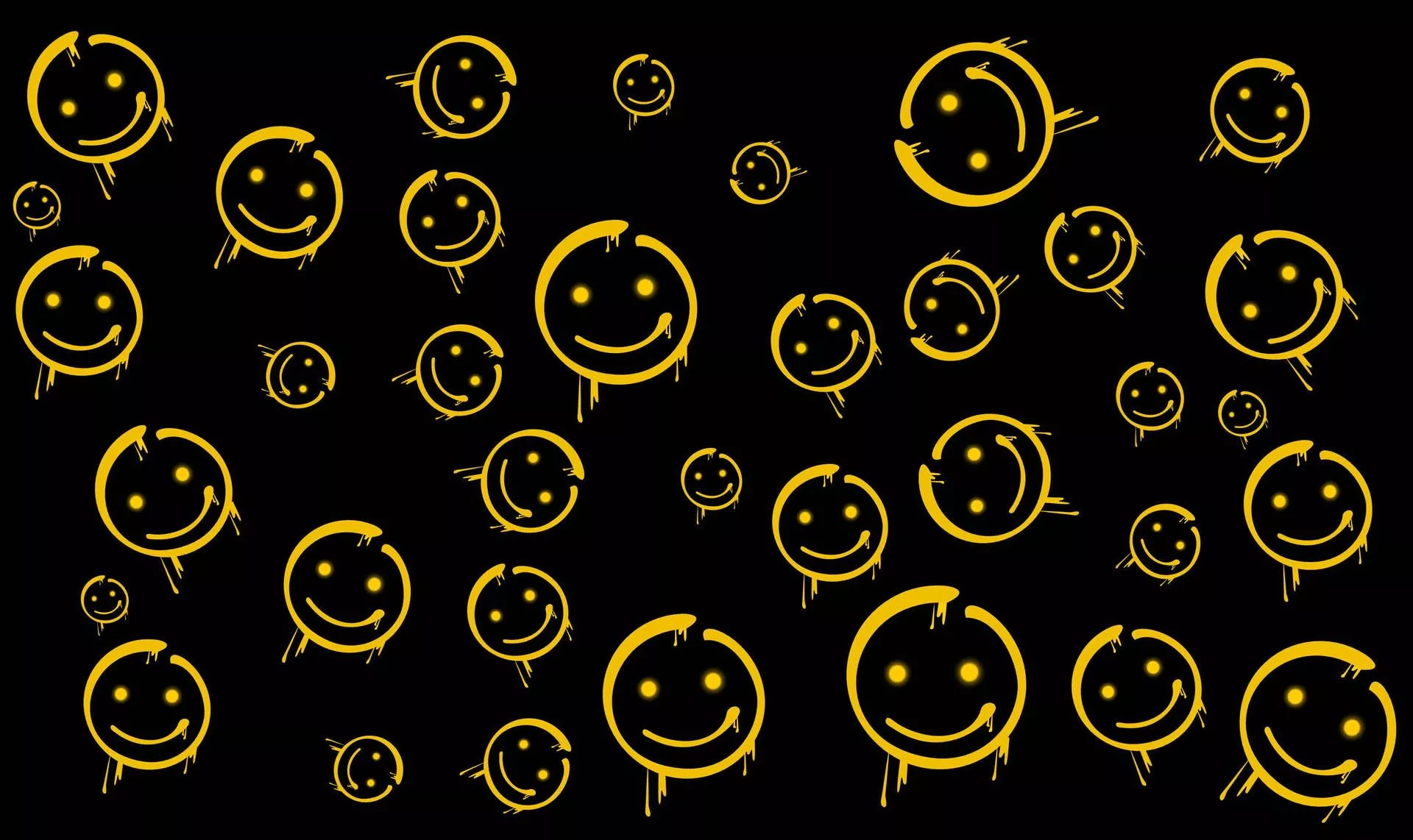 Black And Yellow Preppy Smiley Face