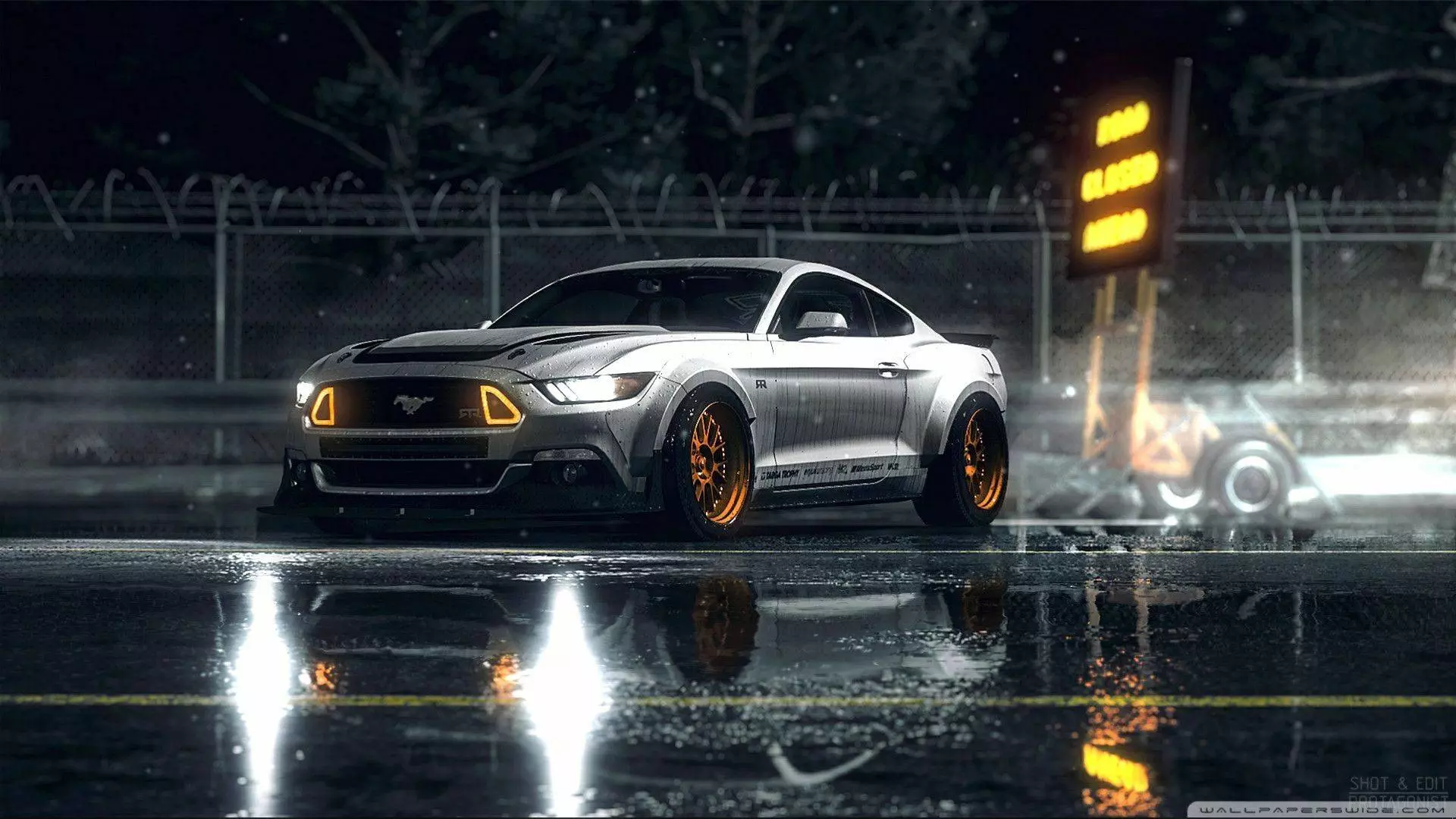Live wallpaper Grey Ford Mustang GT