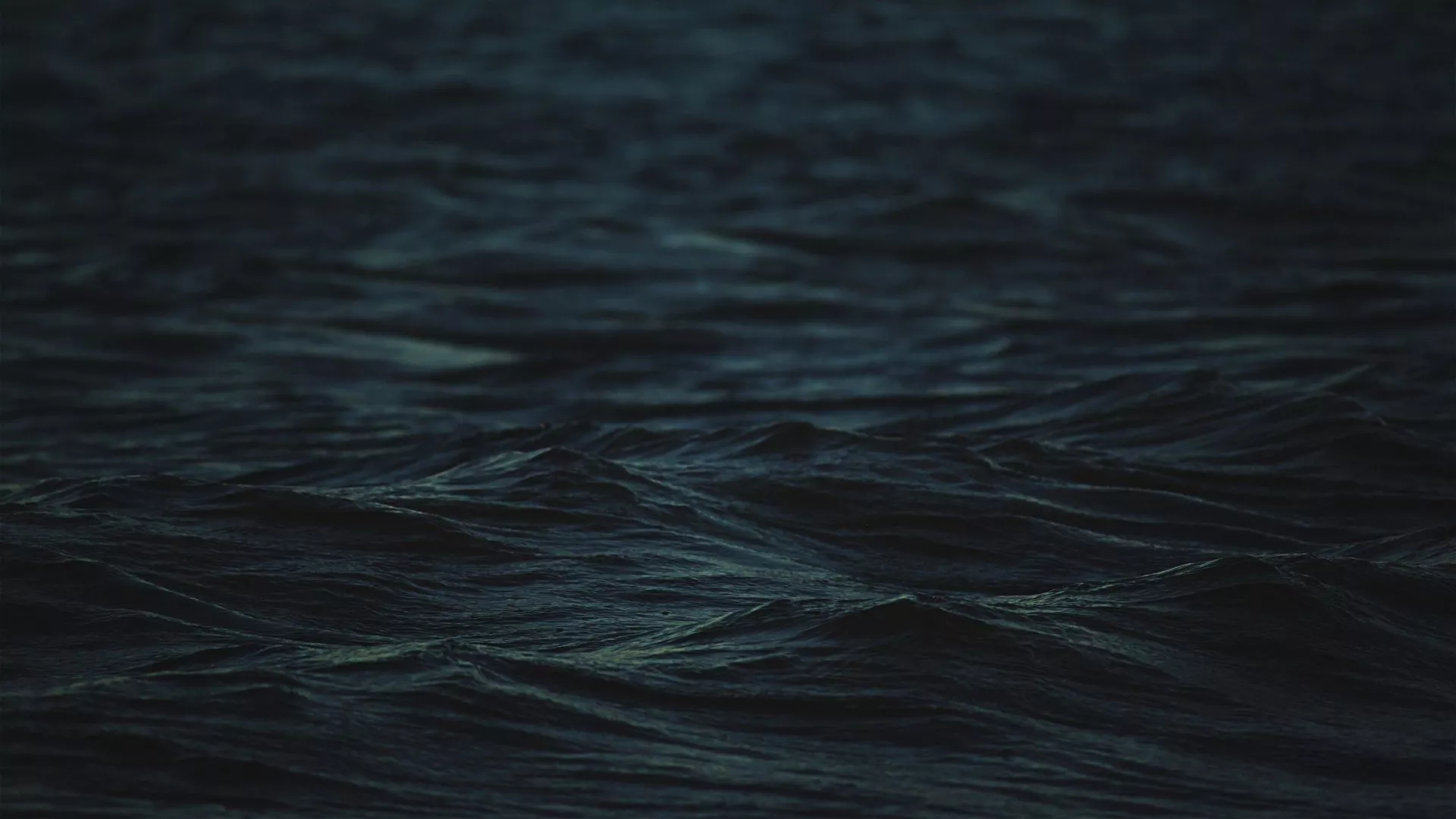 Simple Blue Dark Sea Waves 1080P Laptop