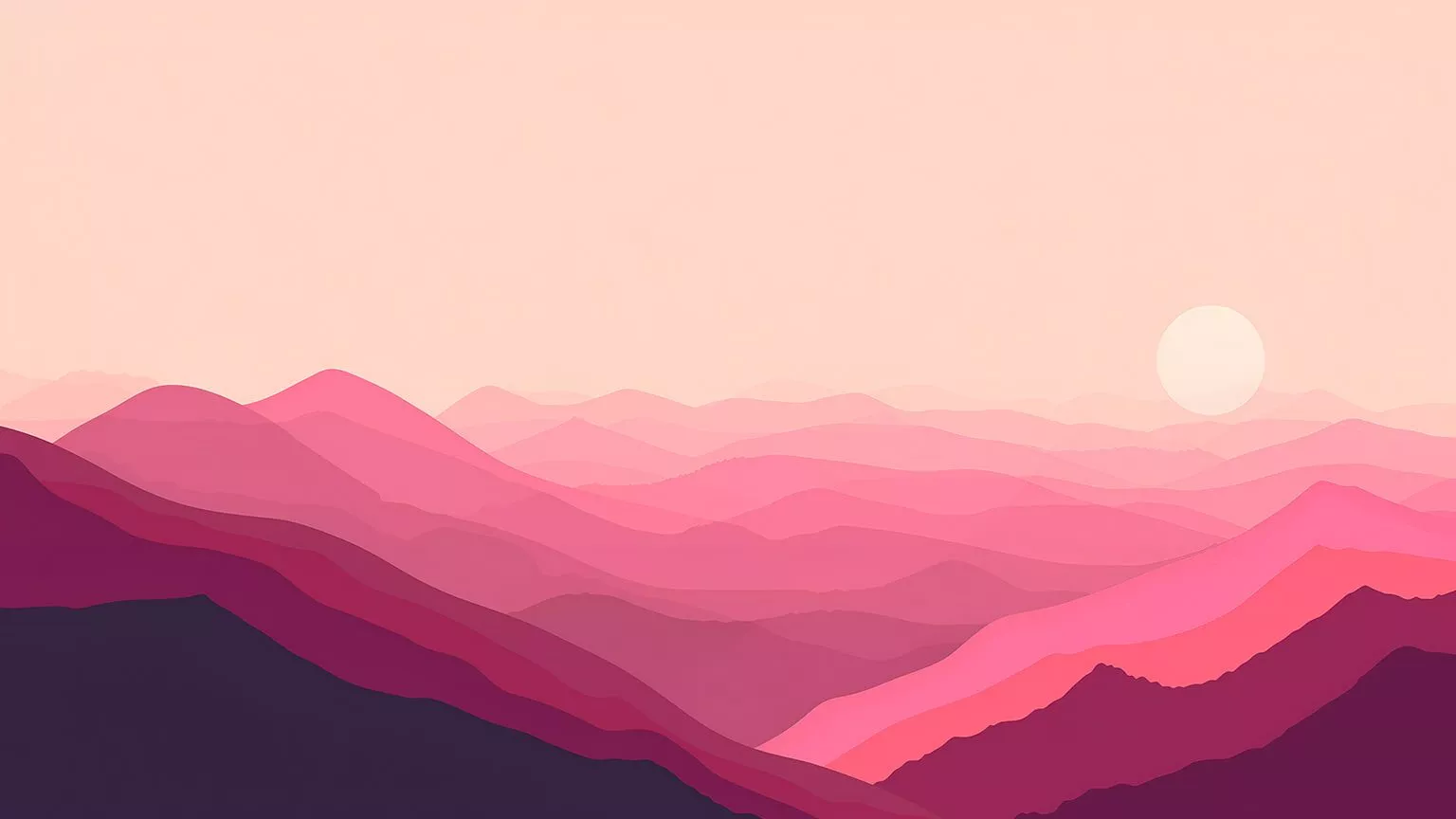 Pink Mountains Minimalist Wallpaper Desktop Wallpaper
