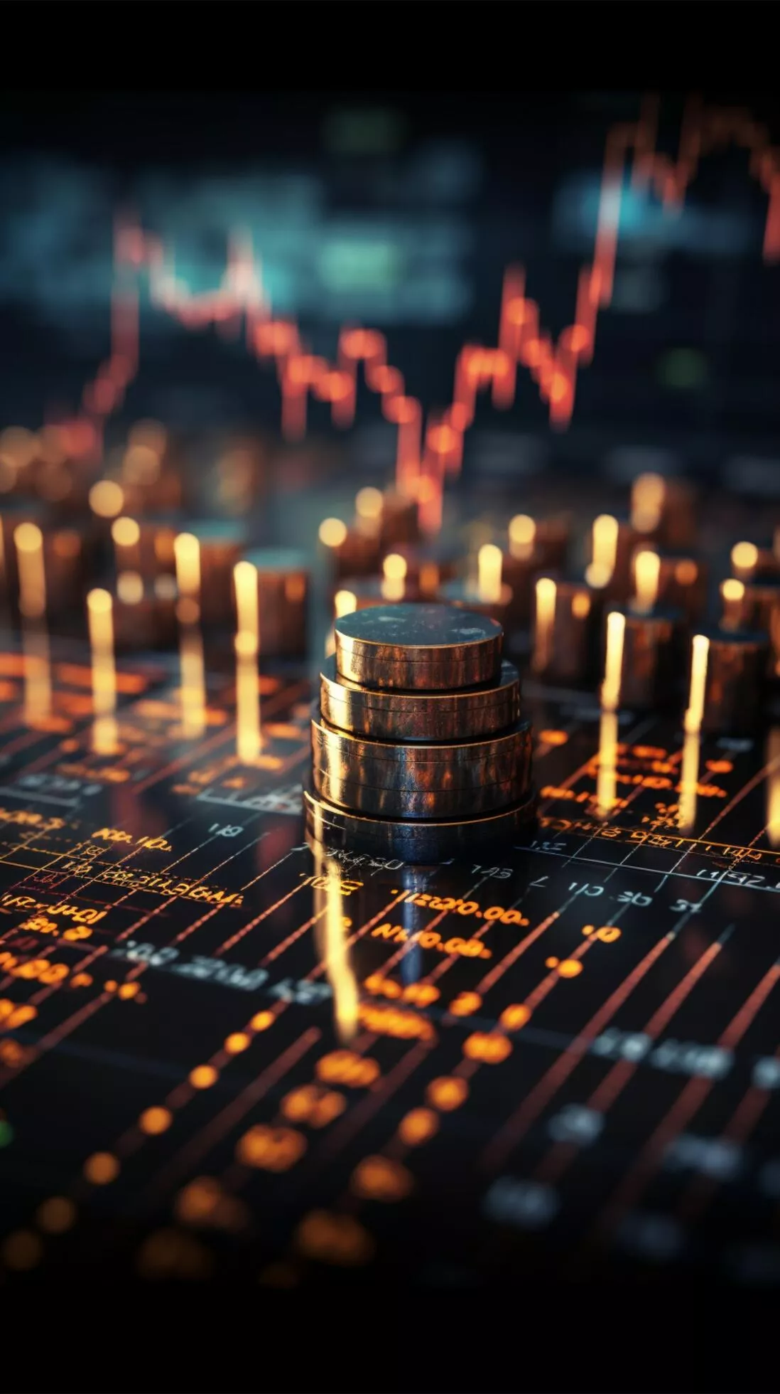 Financial stock market graph. Selective