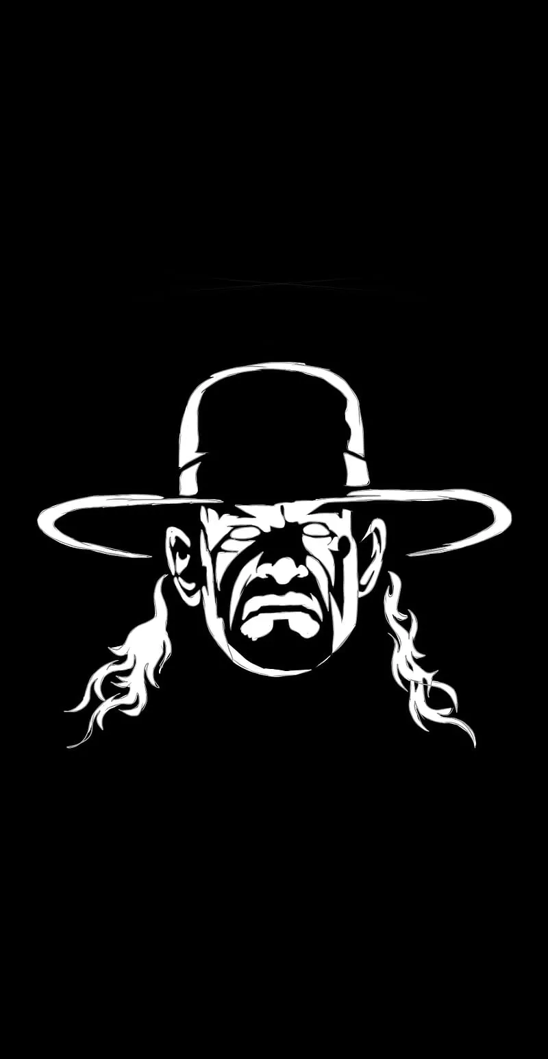Undertaker, black and white, wrestling