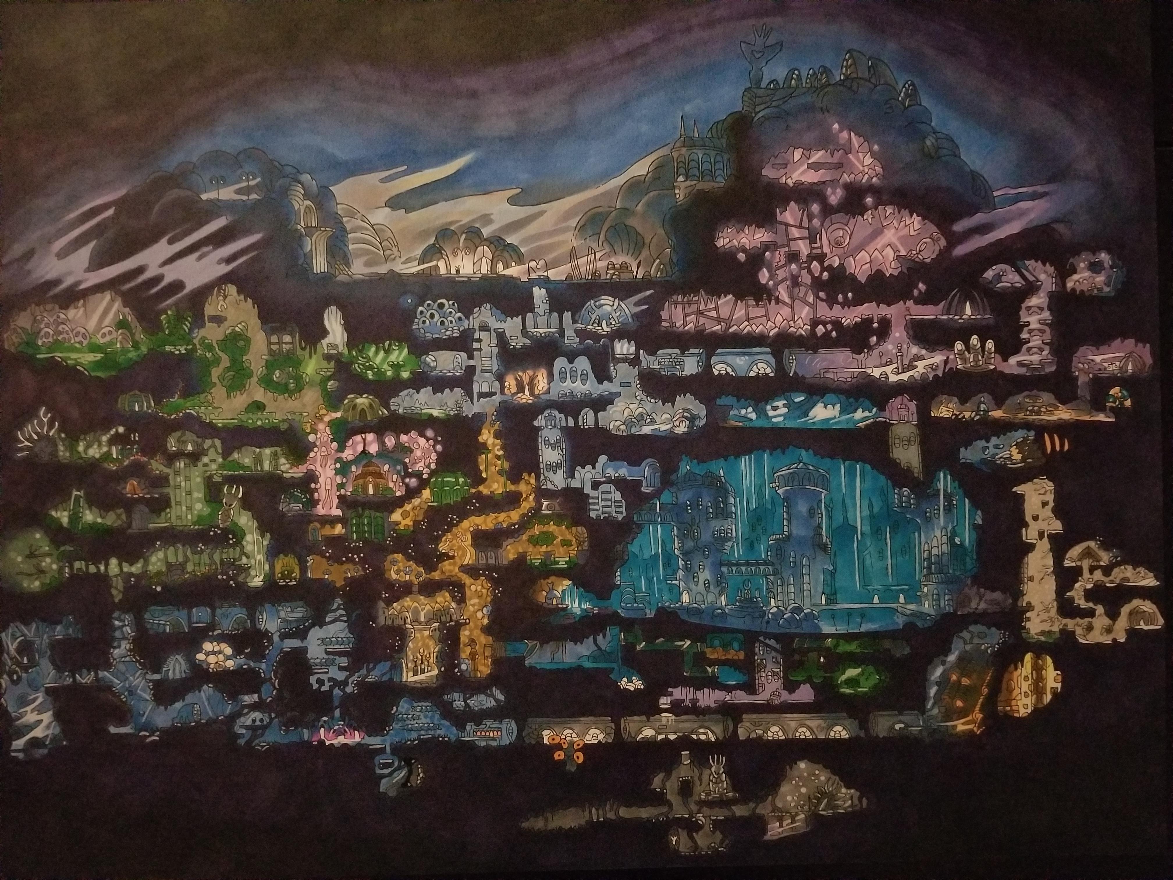 I see your watercolor Hallownest map