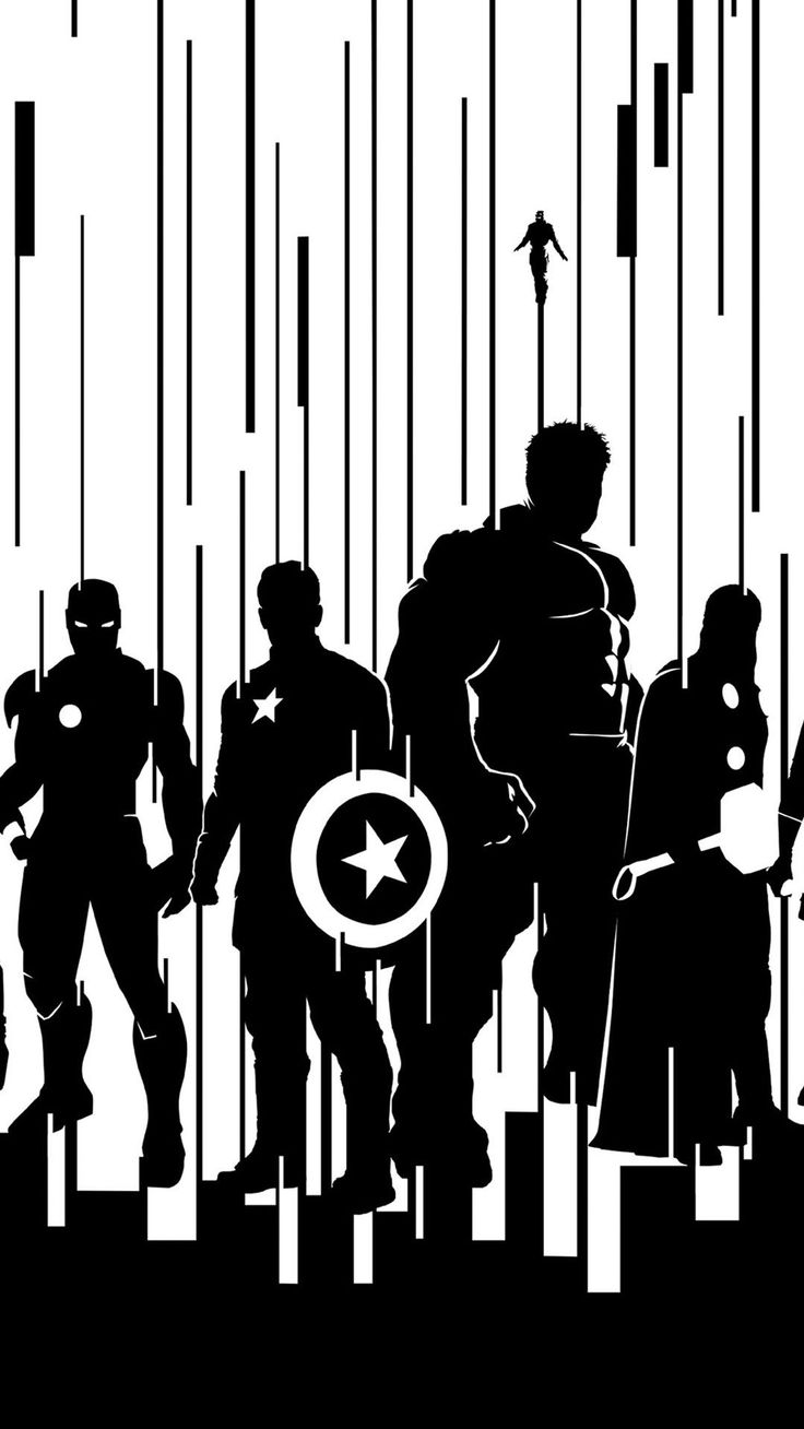 Superhero Black and White Wallpaper