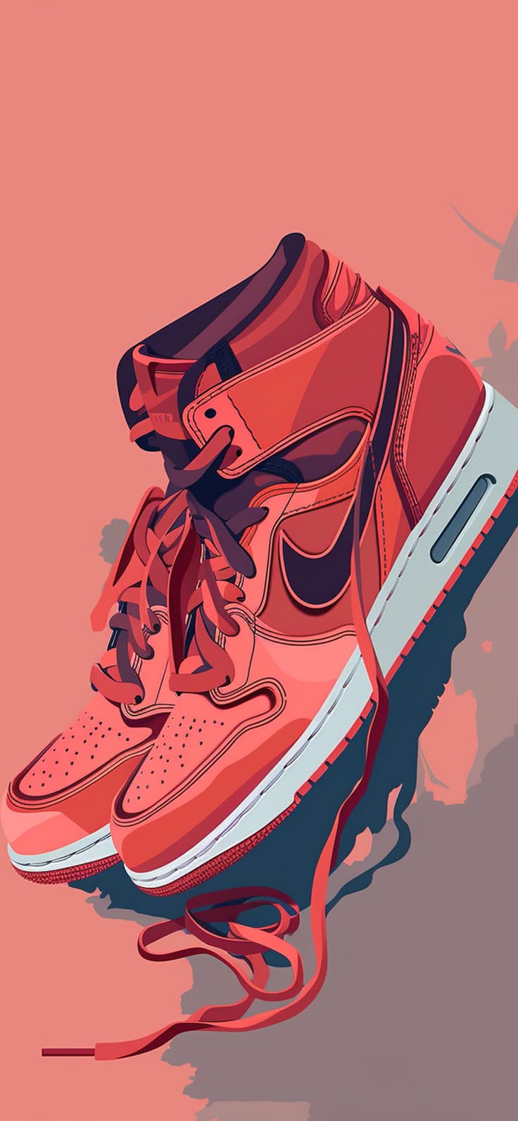 Red Nike Air Jordan Retro 1 Wallpaper