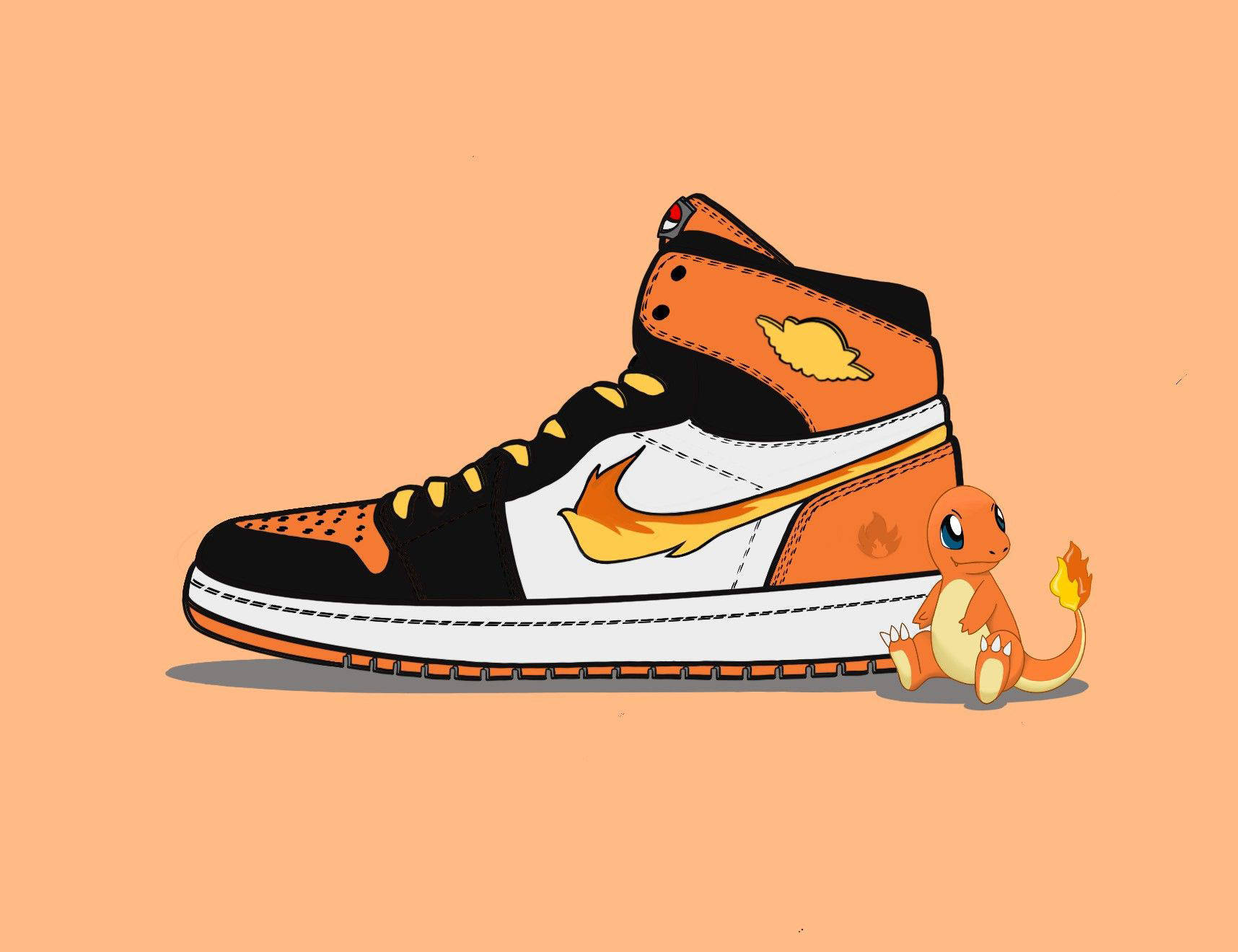 Charmander Cartoon Sneaker Wallpaper