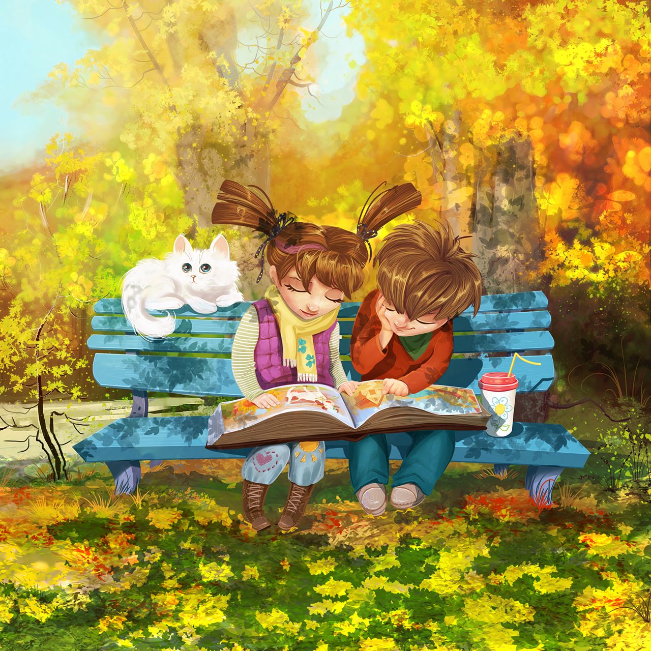 Download wallpaper 1280x1280 boy, girl