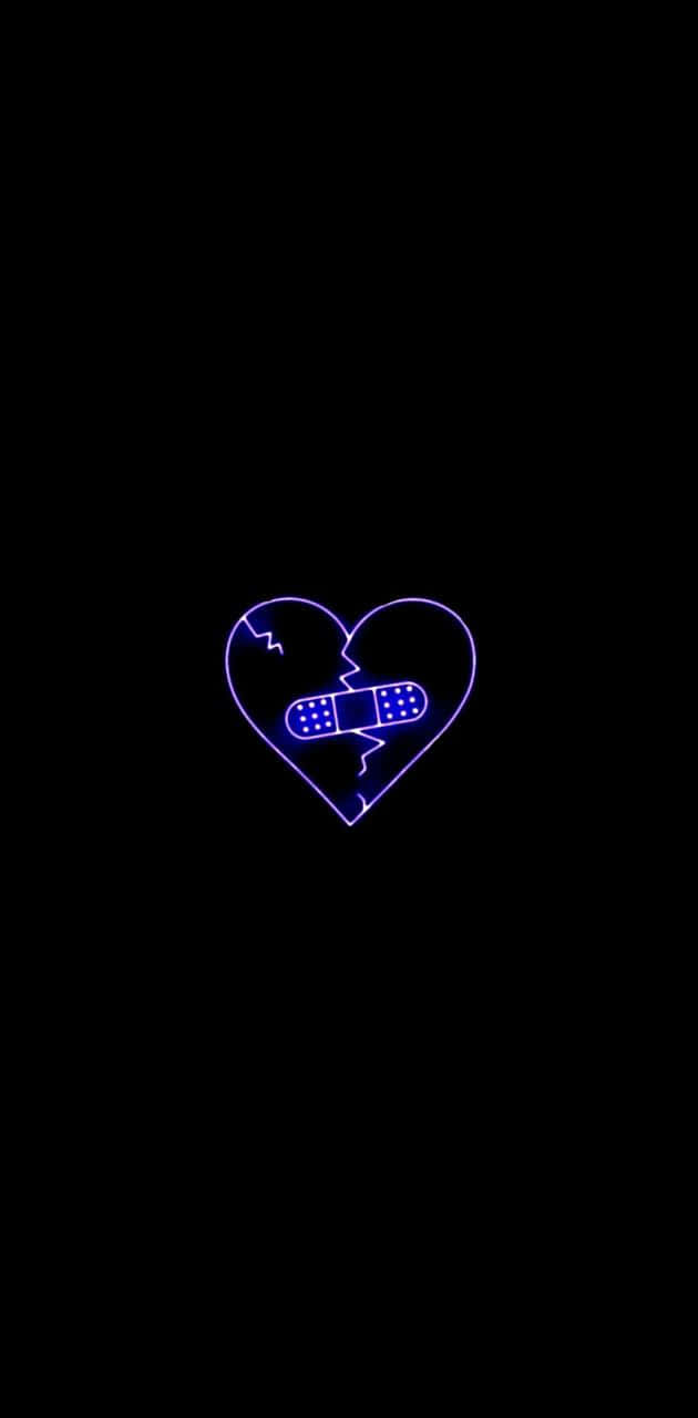 Download a blue heart with the word