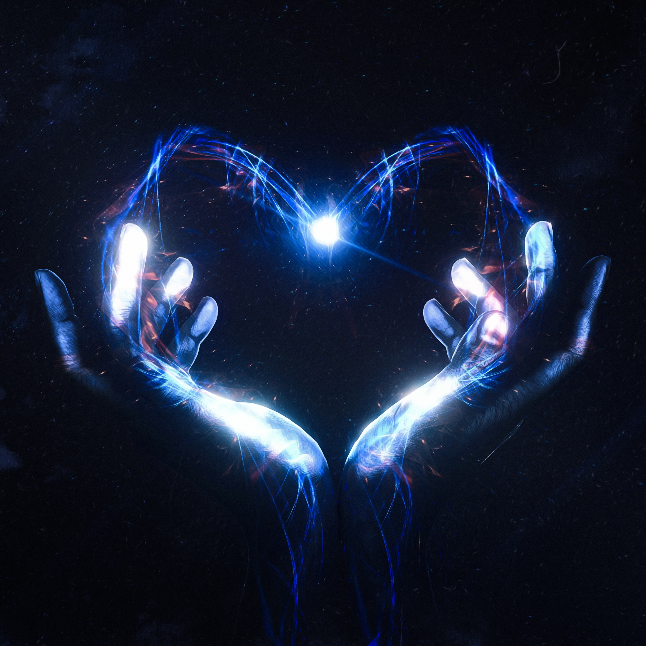 Love heart Wallpaper 4K, Hands together