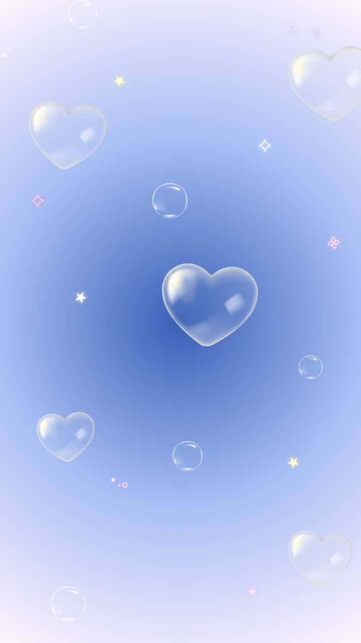 Blue Heart Shine and Sparkle Background