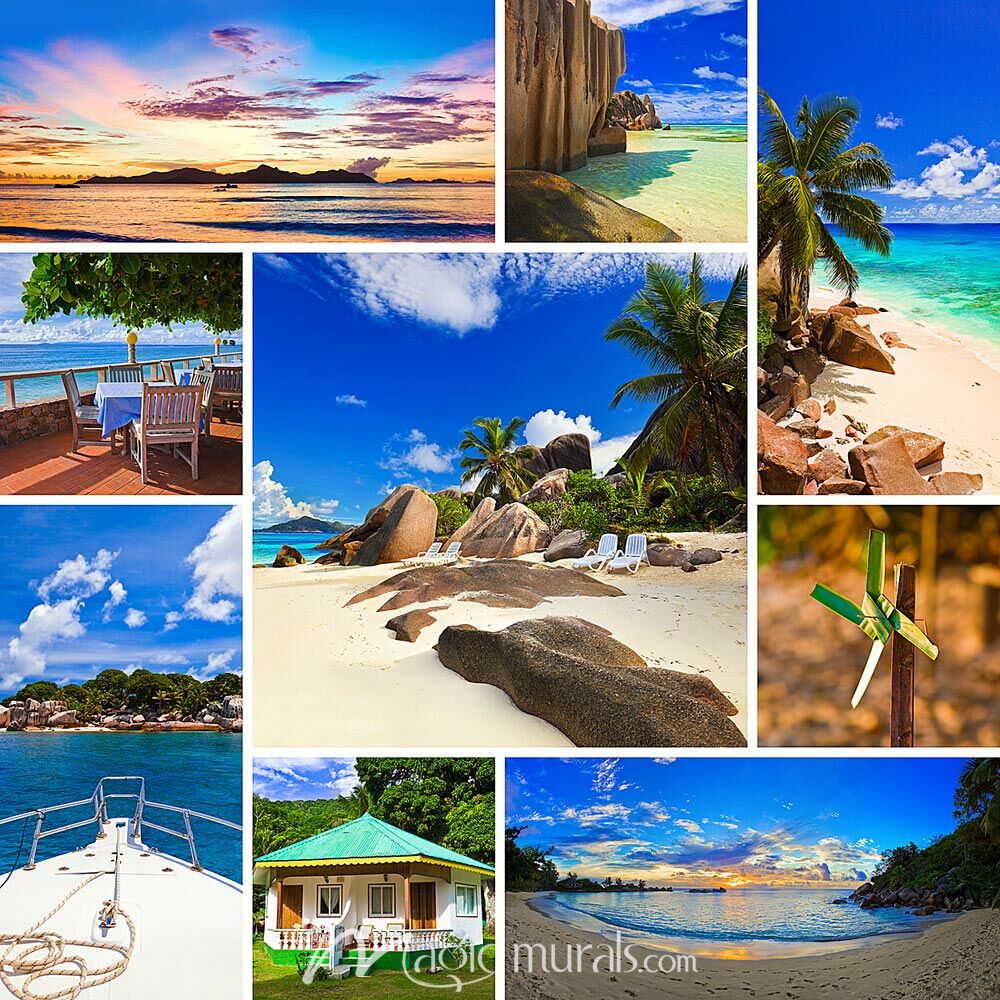Summer Beach Collage. Wallpaper Mural