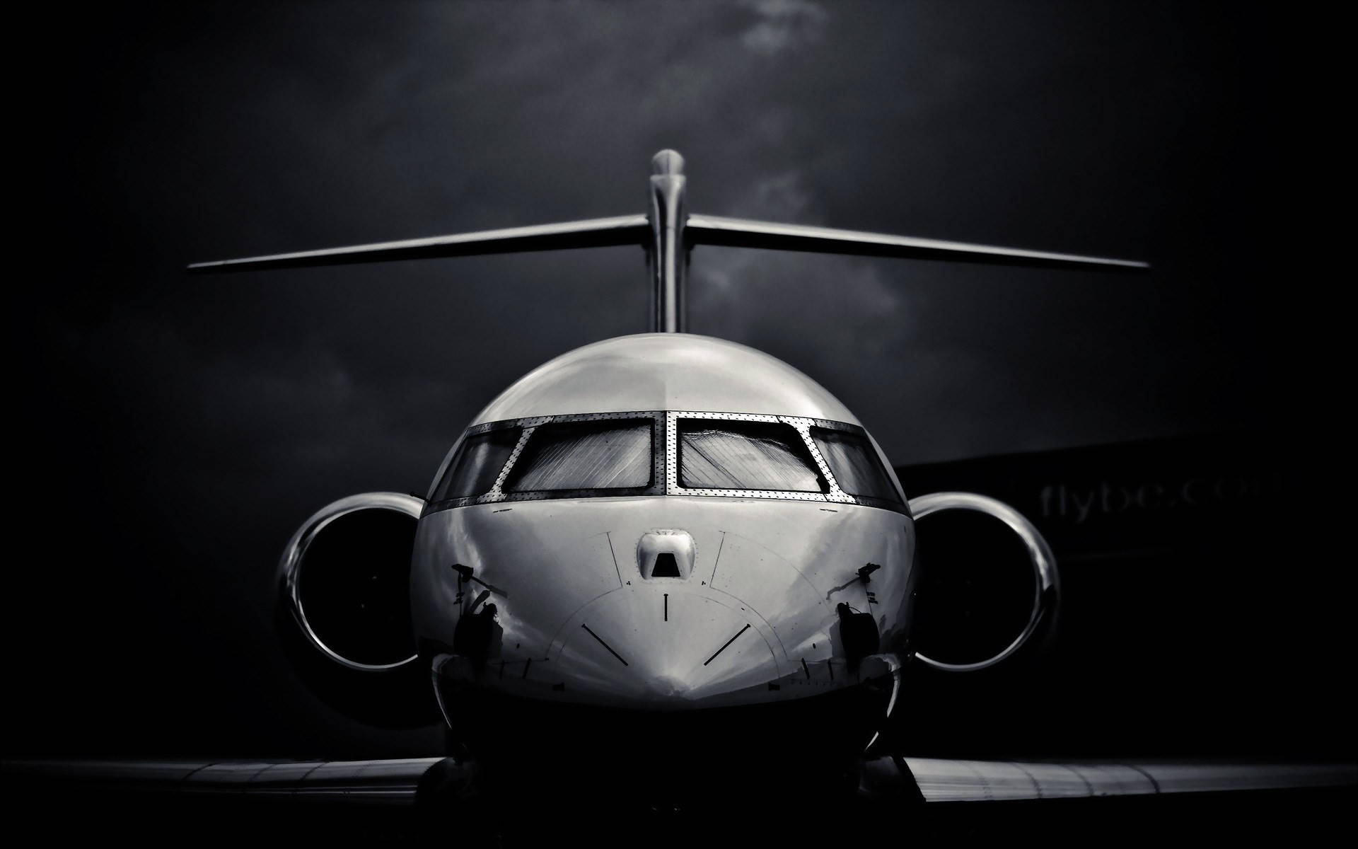 Black And White HD Plane Cockpit