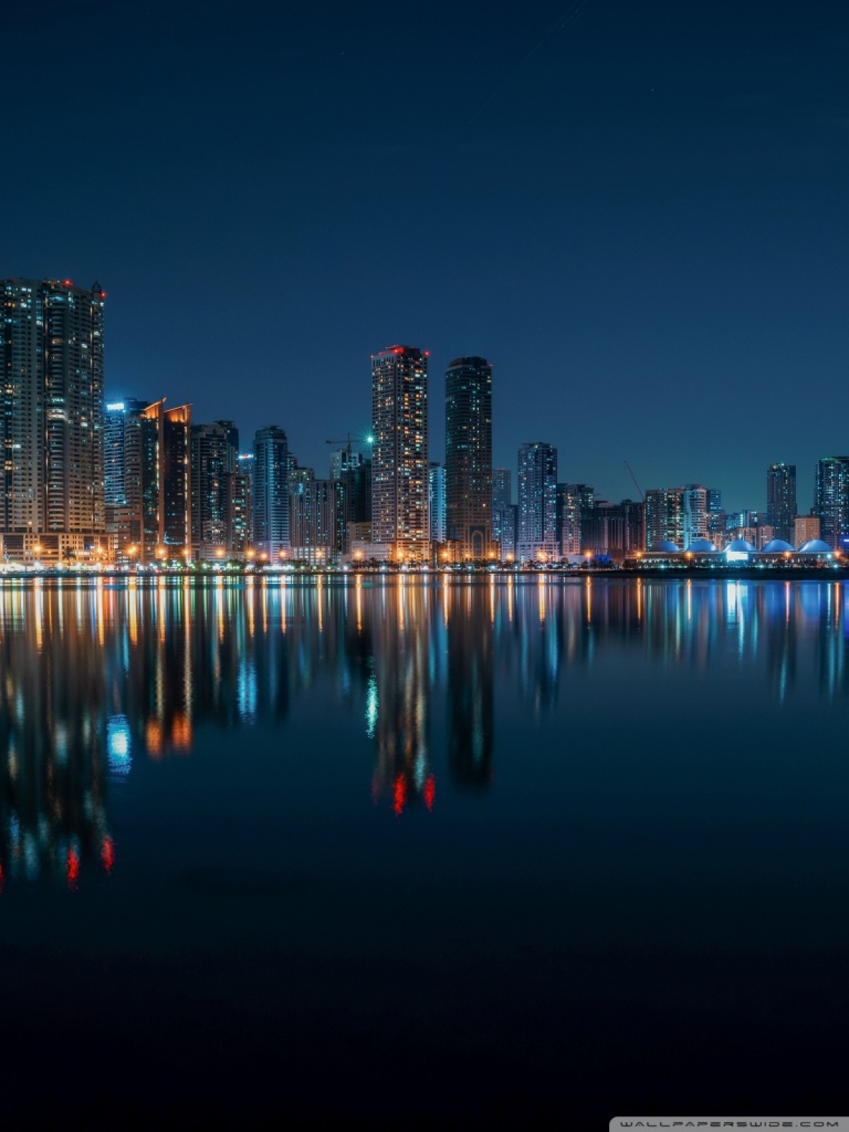 Dark City Skyline At Night