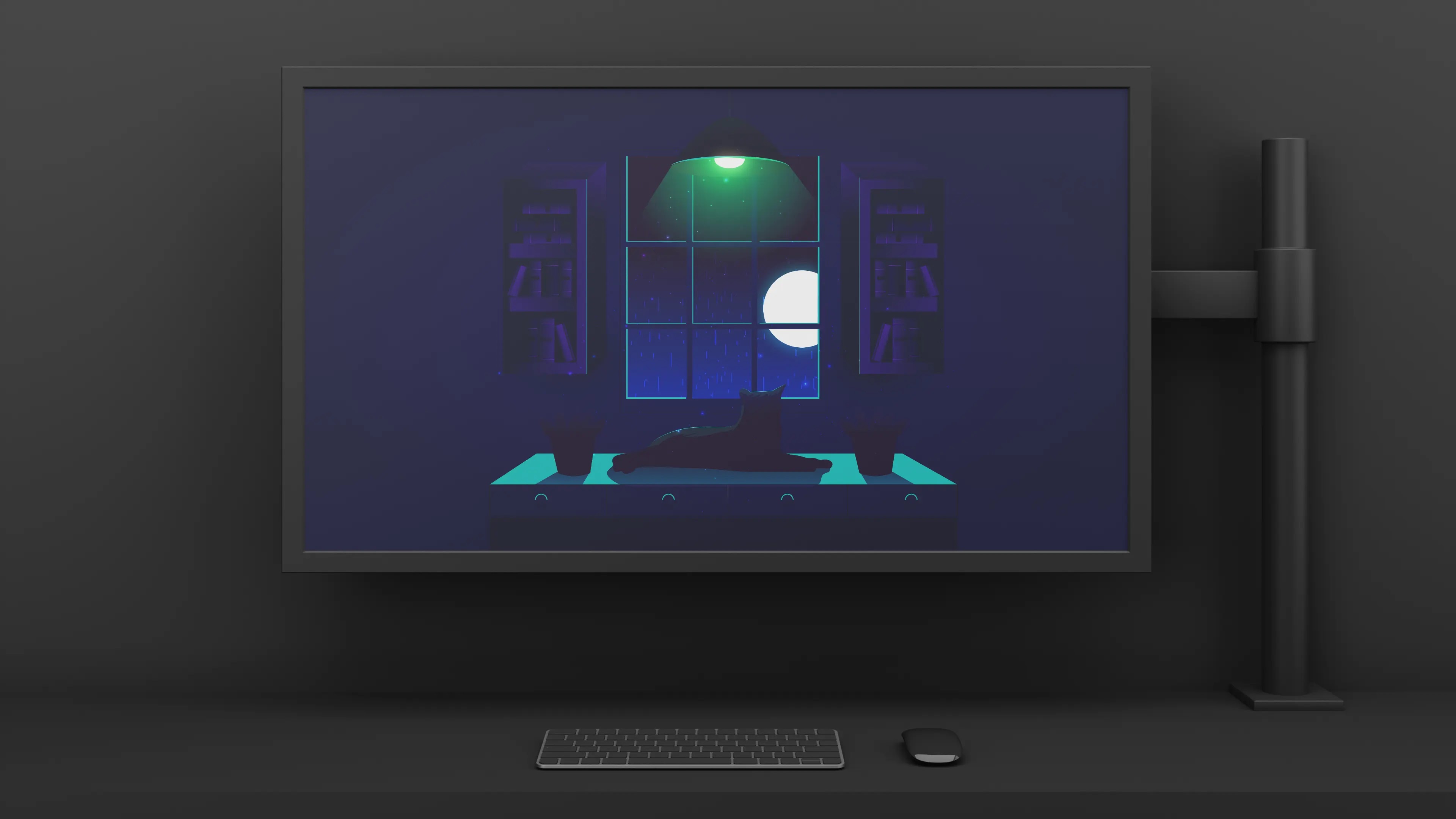Background Wallpaper 4K For PC: Cozy Cat Lo Fi Vibe