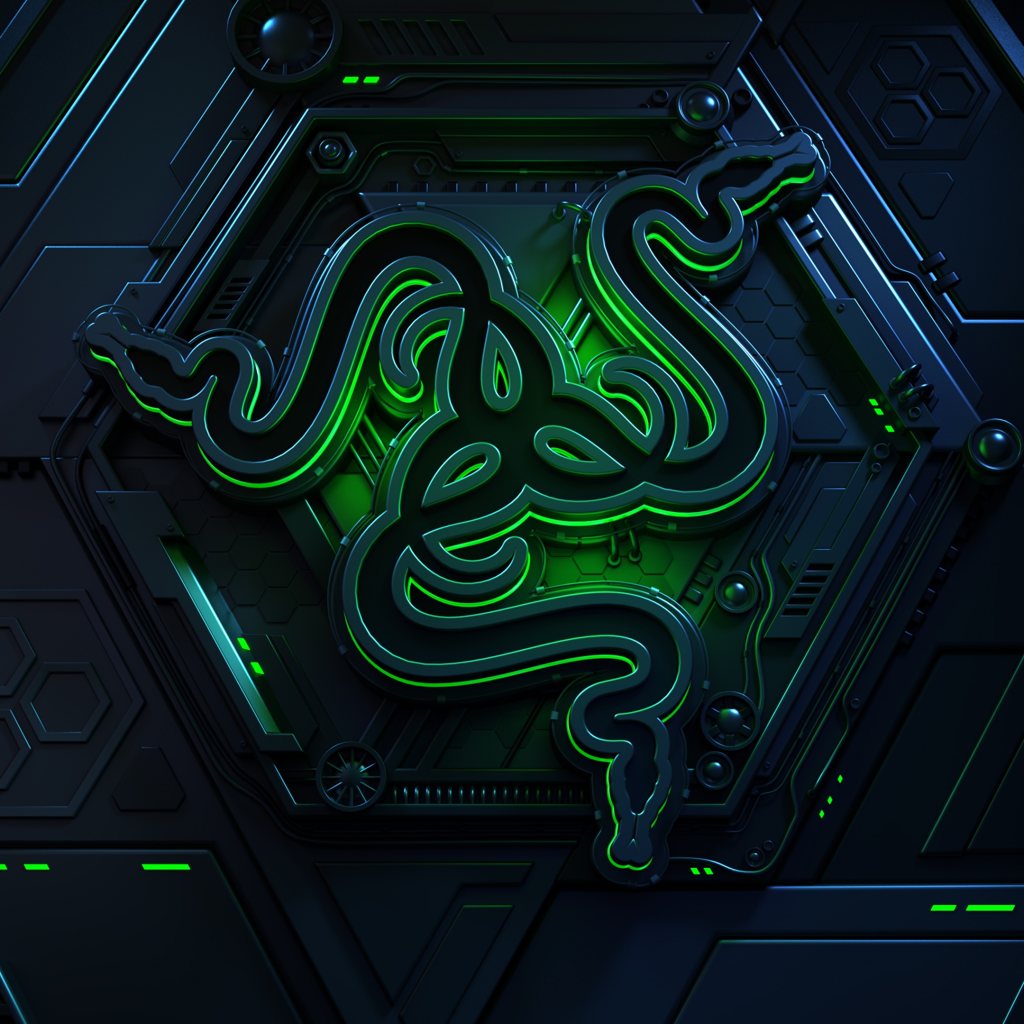 Vault Wallpaper 4K, Razer, Green, Dark
