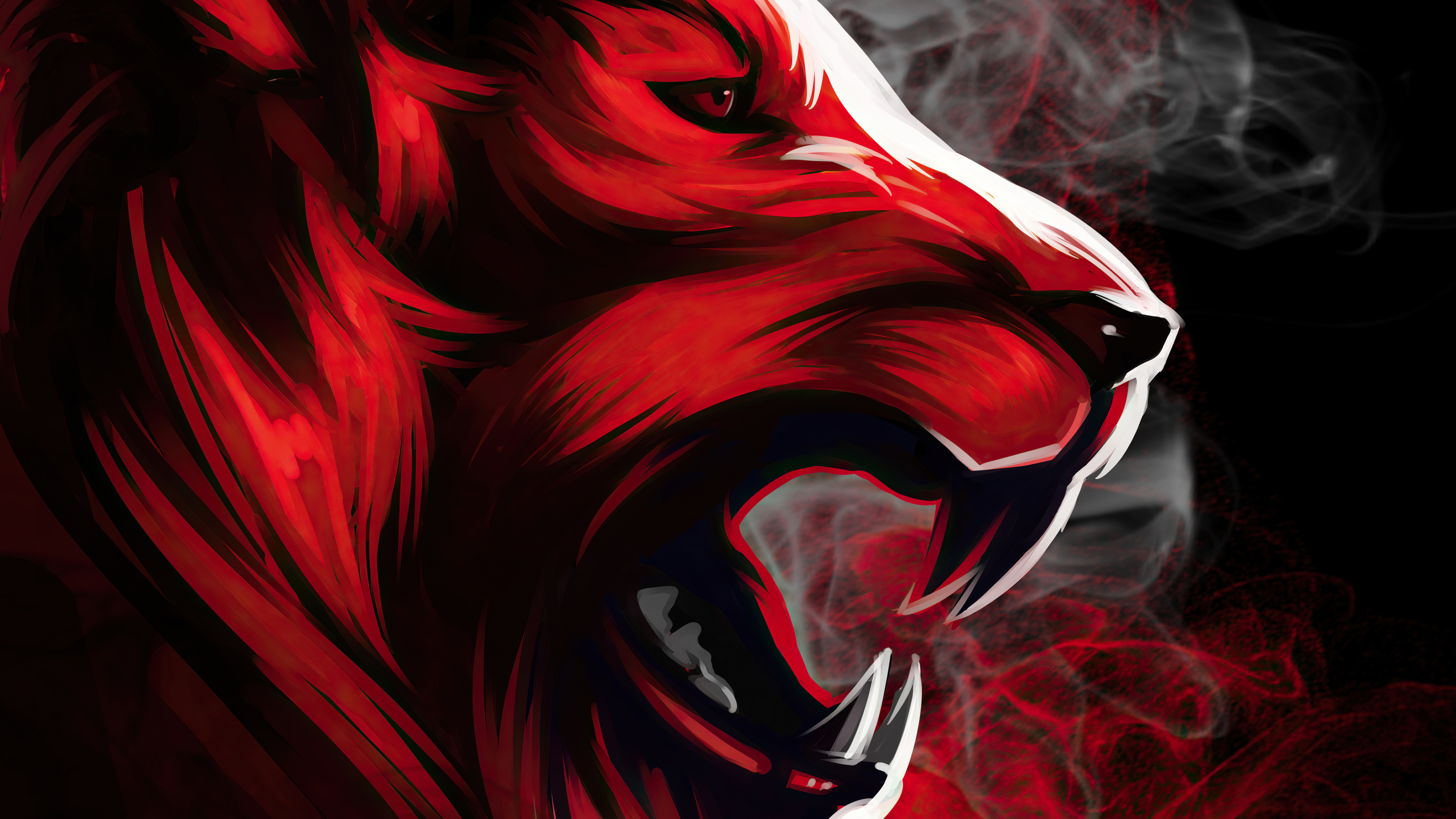 Tiger Roar Art 4k Wallpaper, HD Artist