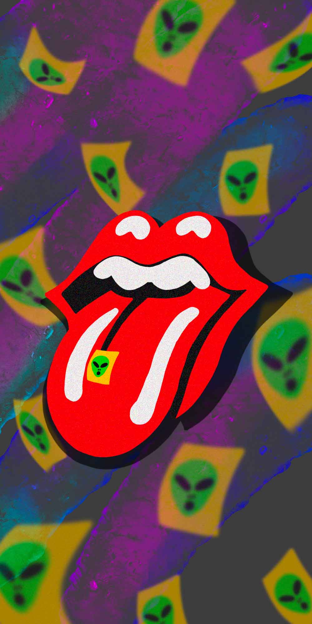 Rolling Stones Alien Pop Art Wallpaper