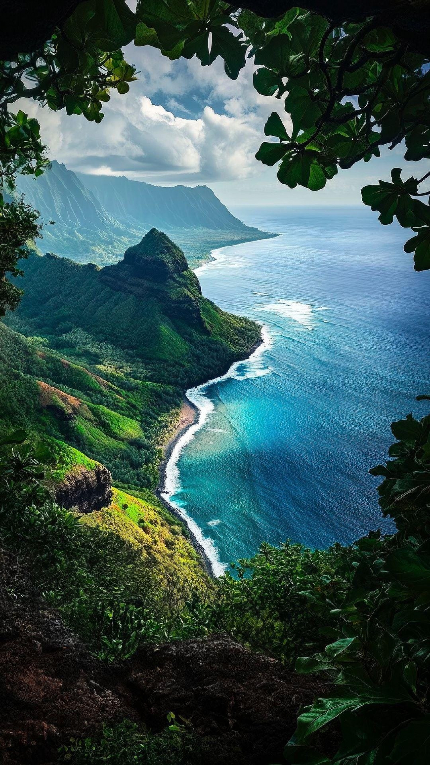 Lush Green Paradise With Gorgeous Coastal Beach