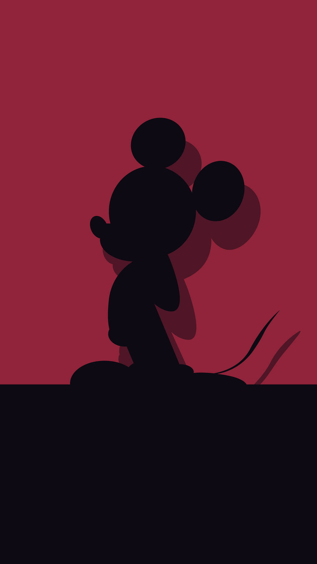 Simple Maroon Mickey Mouse iPhone