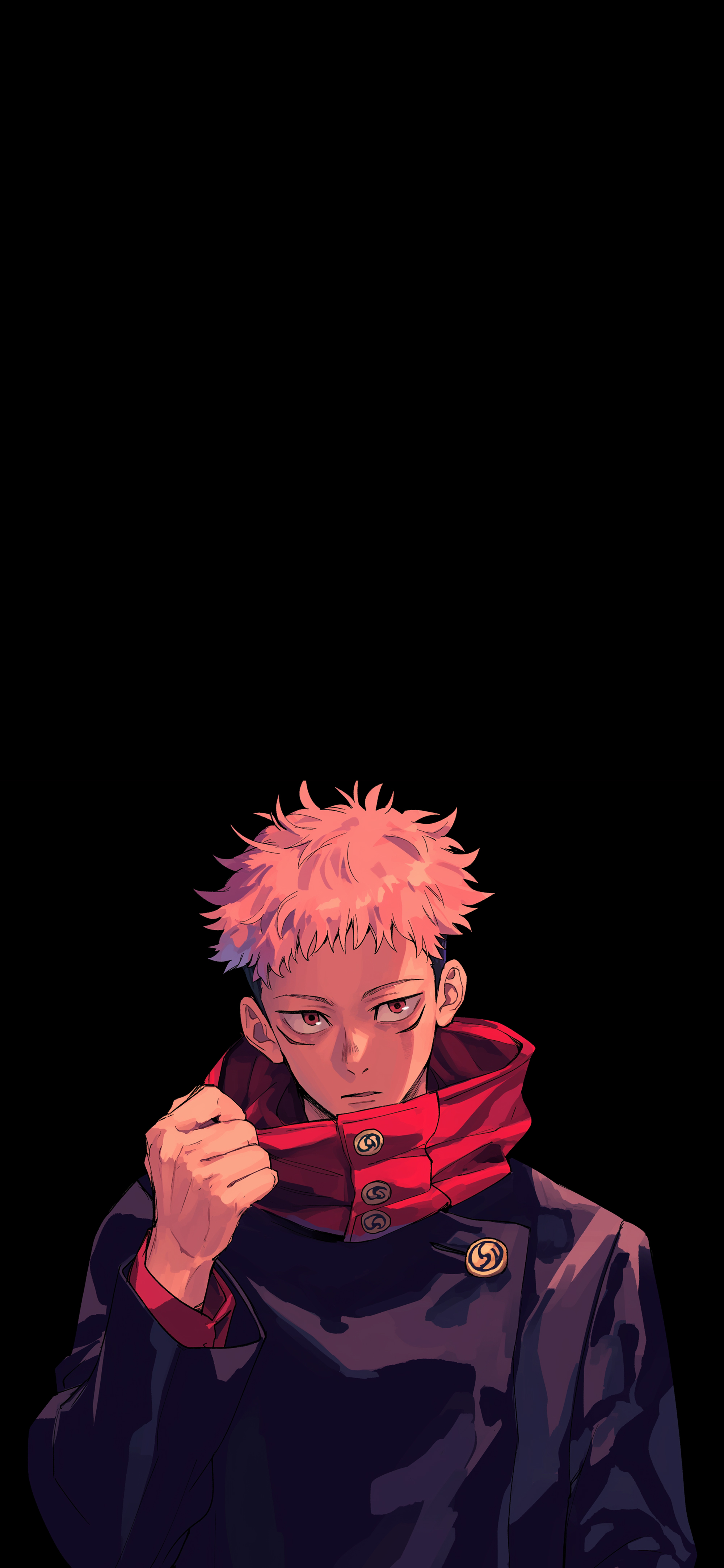Yuji Itadori Jujutsu Kaisen Intense Look Wallpaper