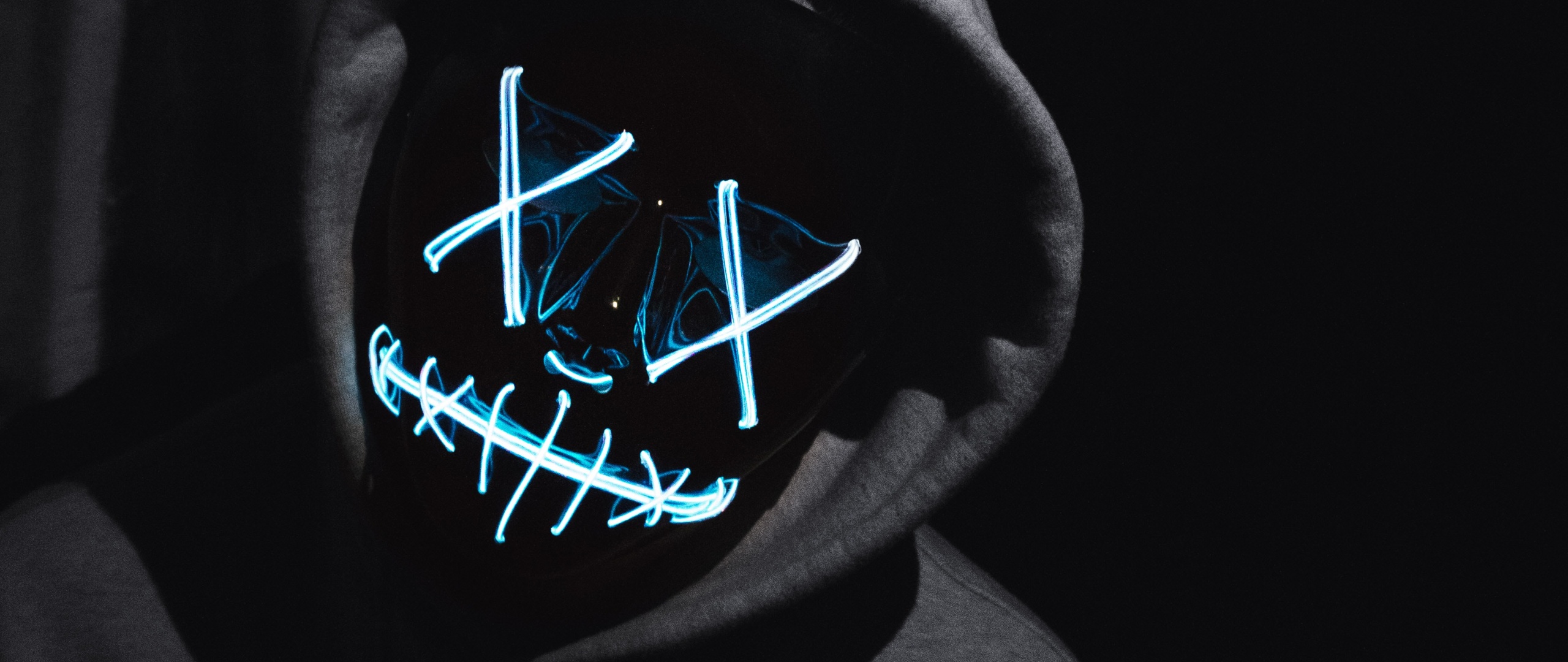 Anonymous Wallpaper 4K, LED mask, Man