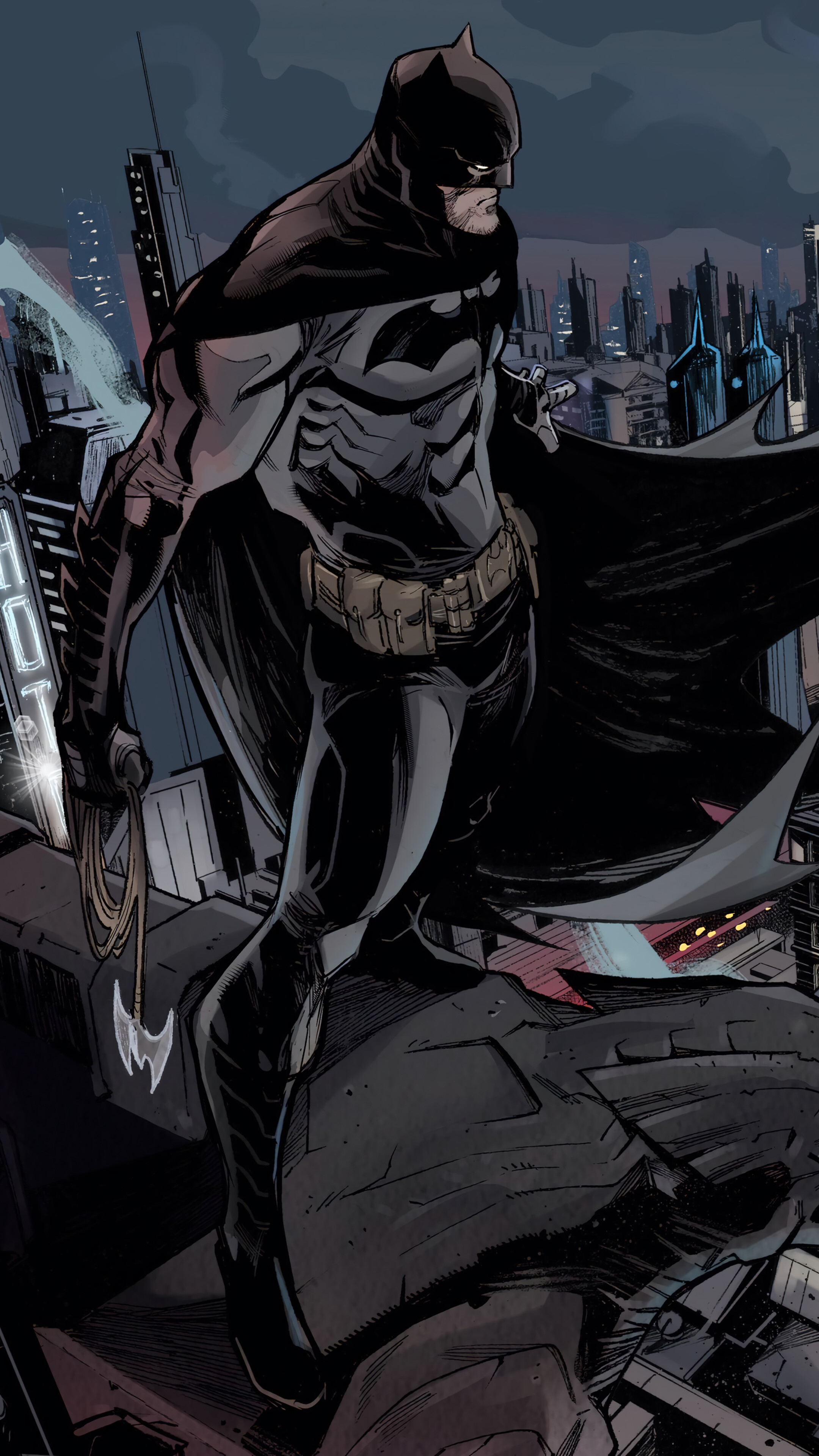 Batman Watching Gotham City DC 4K