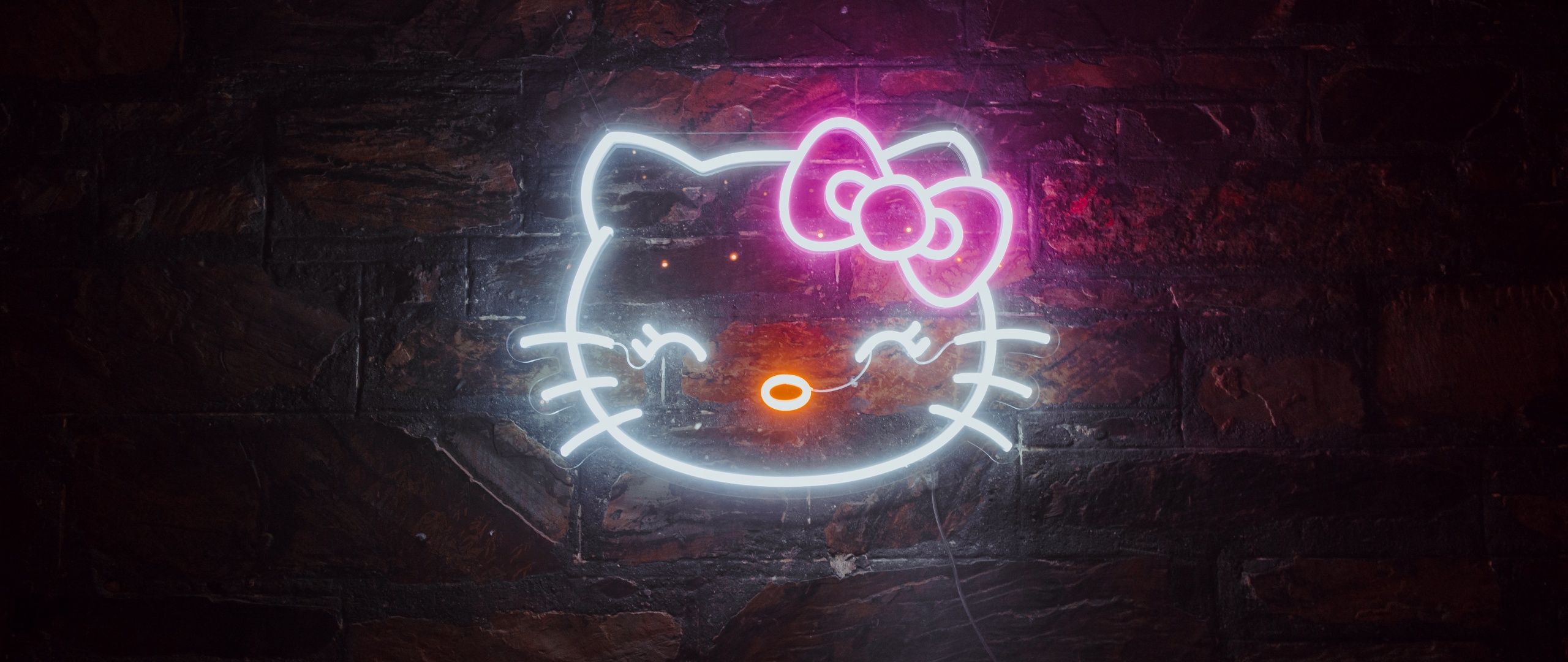 Hello Kitty Wallpaper 4K, Neon sign