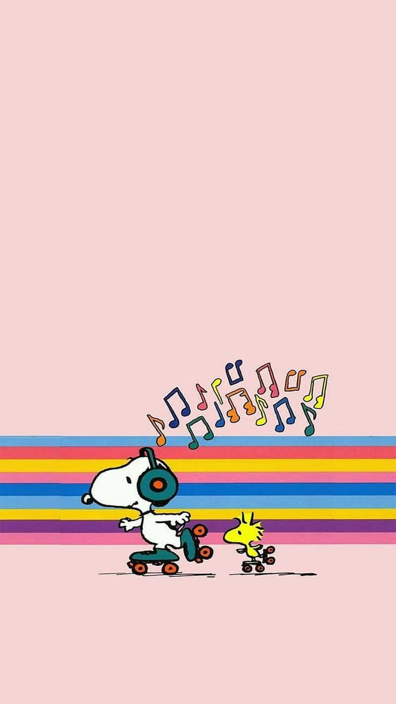 Snoopy Woodstock Skateboardingi