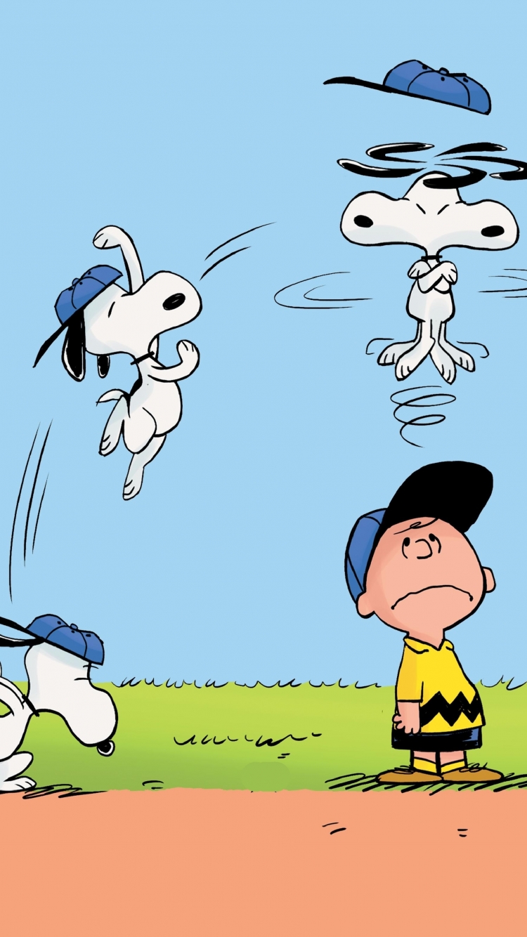 Snoopy in playful 4K mobile wallpaper