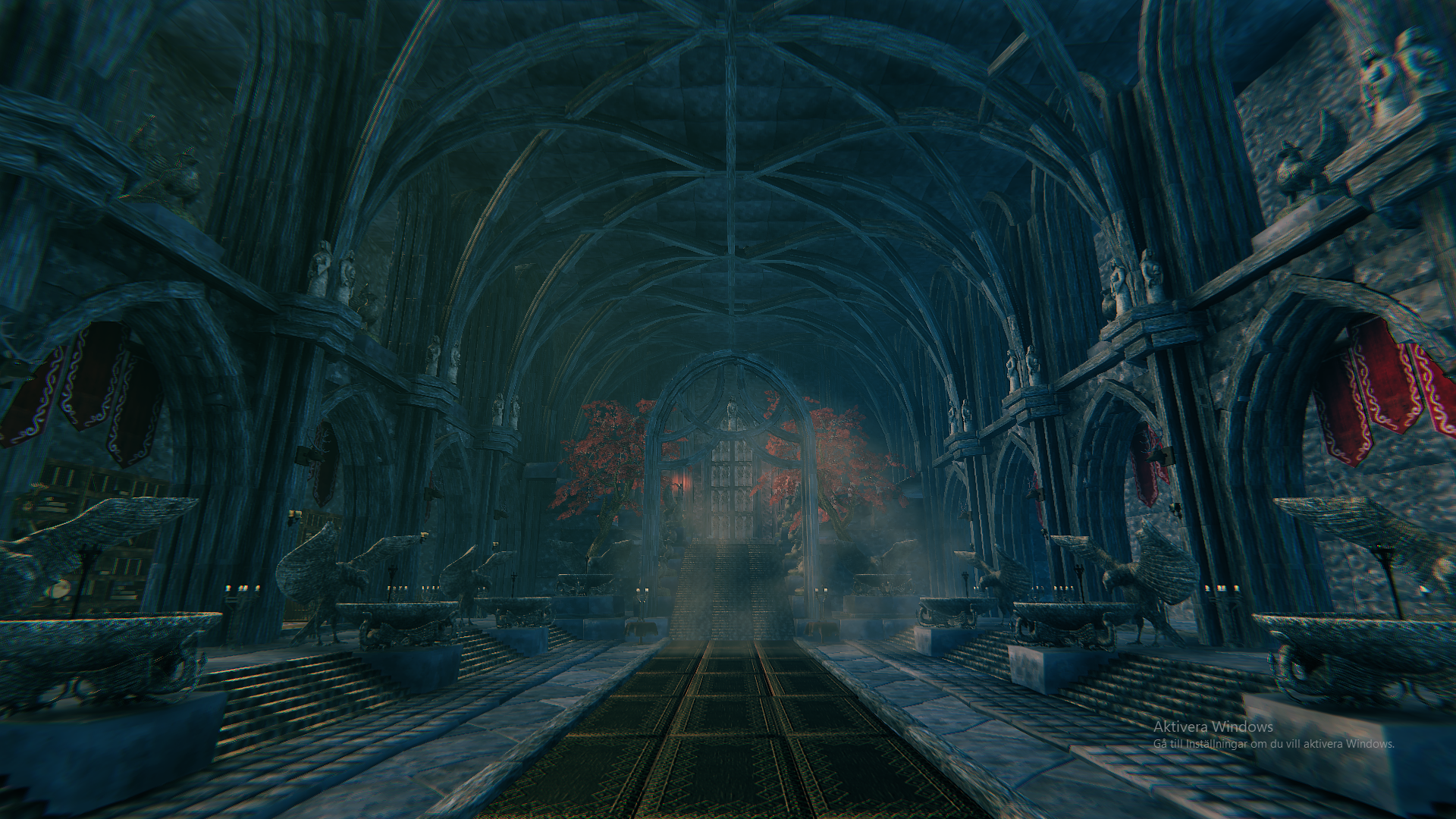 great hall inside the castle entrance