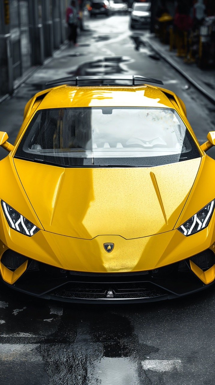 HD Yellow Wallpaper and Sports Car