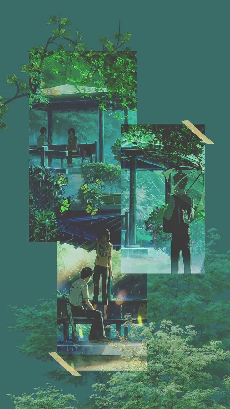 anime wallpaper collage the garden