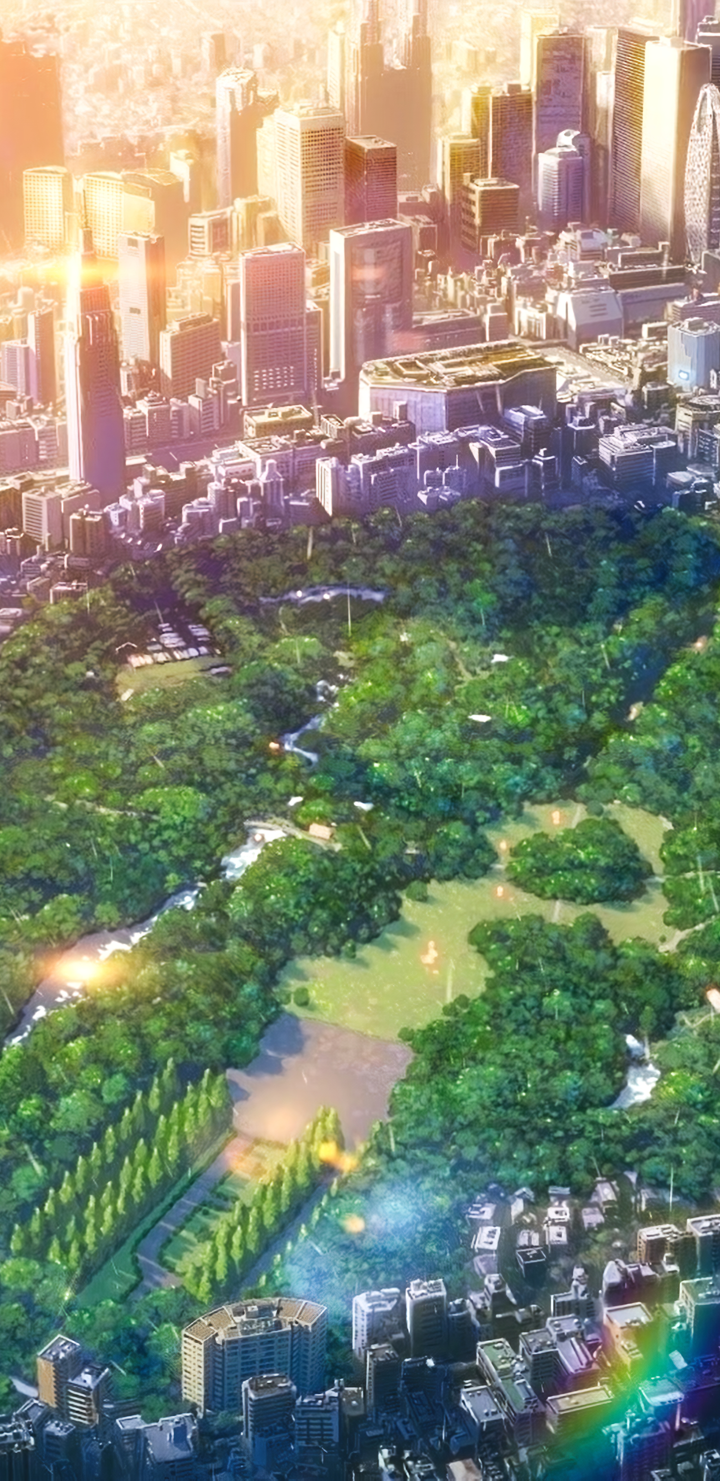 Vibrant anime garden wallpaper