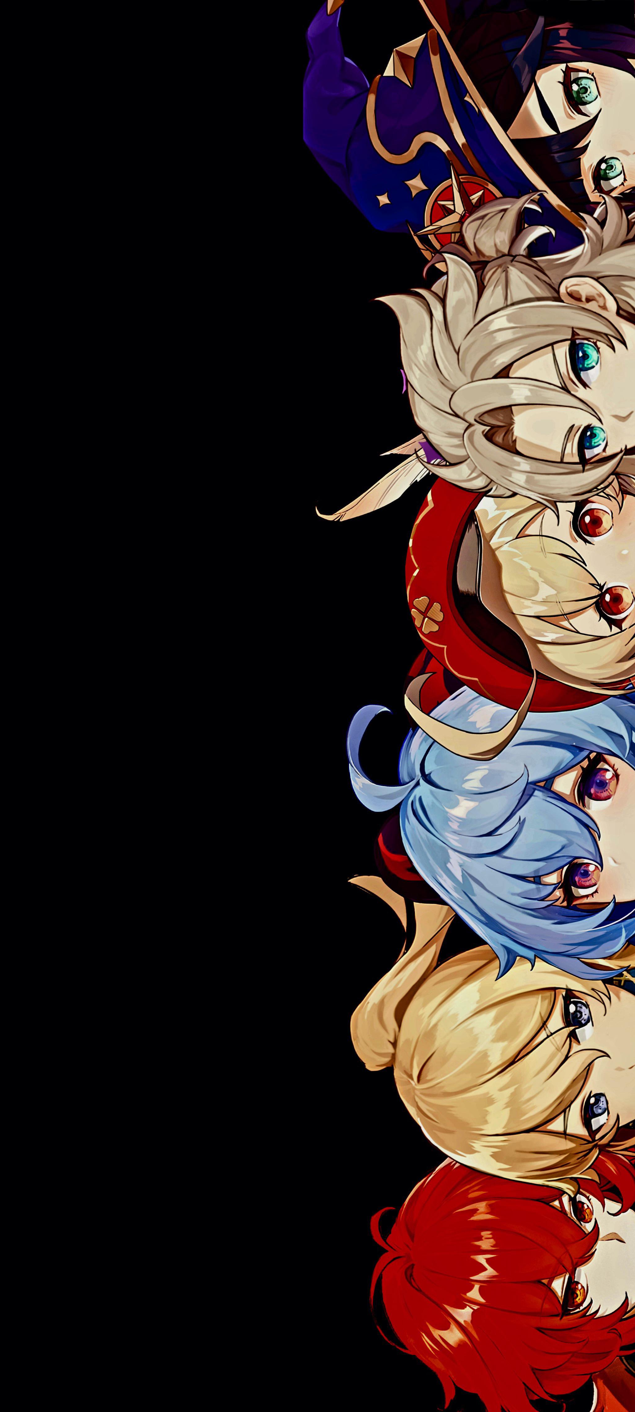Minimalist Mobile Wallpaper I Made. (These Are My Main Characters), R Genshin_Impact