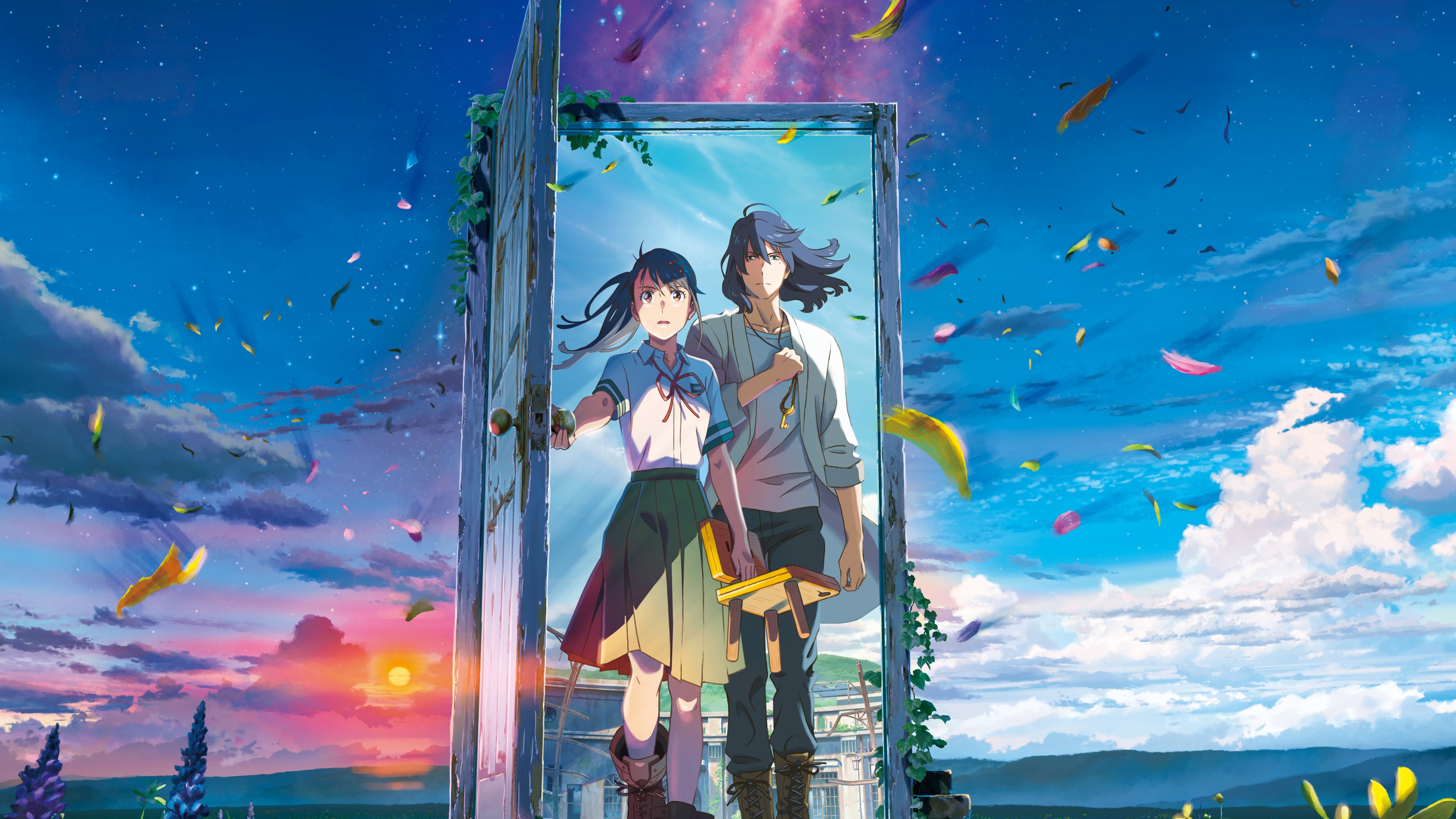 Suzume no Tojimari Wallpaper 4K, Anime movie, Suzume, 5K