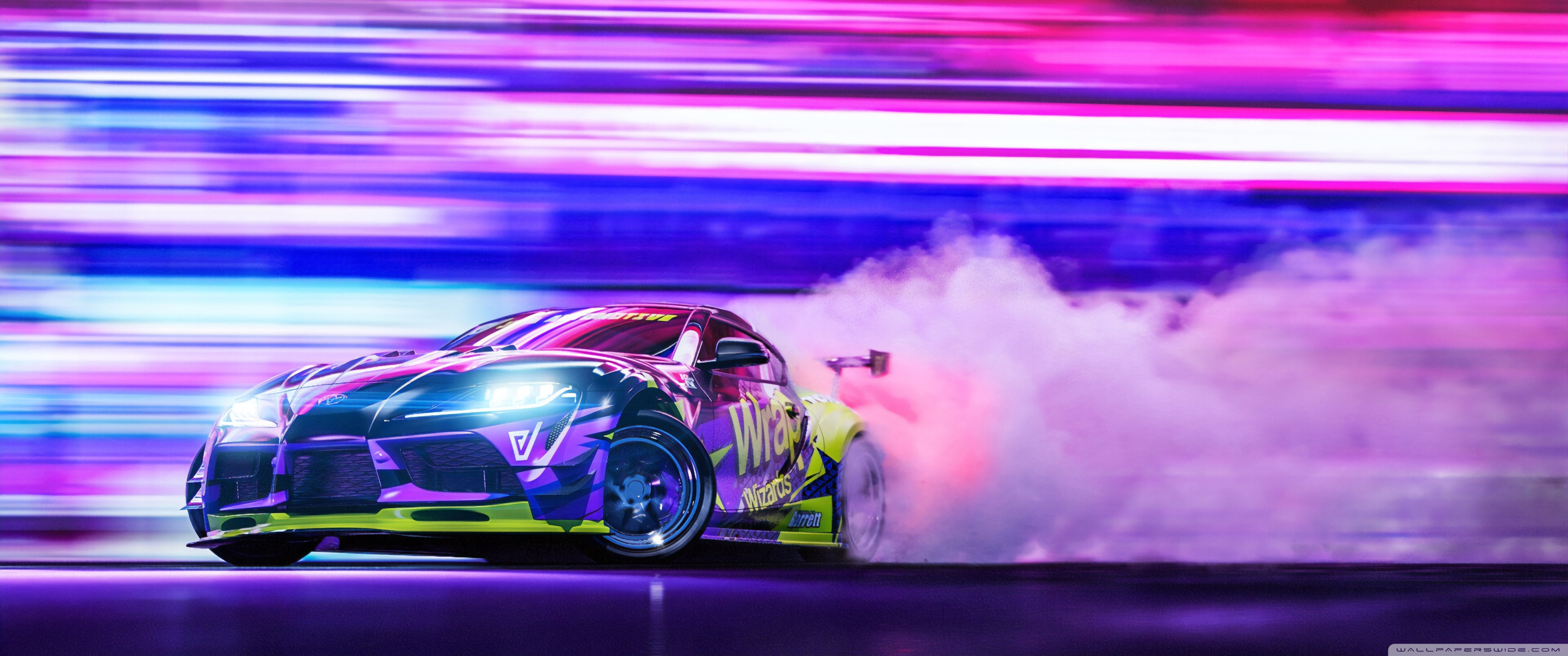 Toyota Supra Car Racing Drift Night