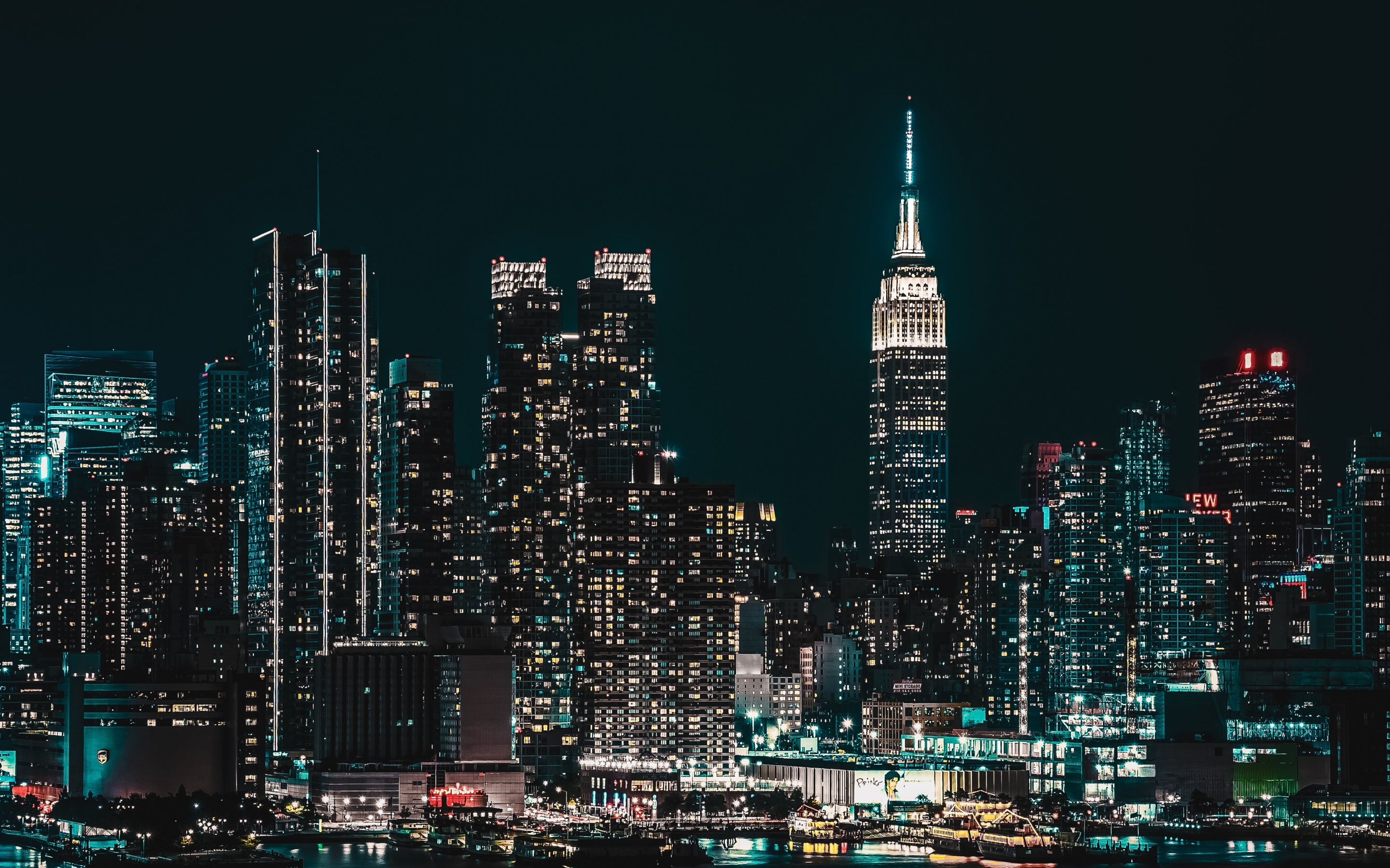 New York City Wallpaper 4K, Starry sky