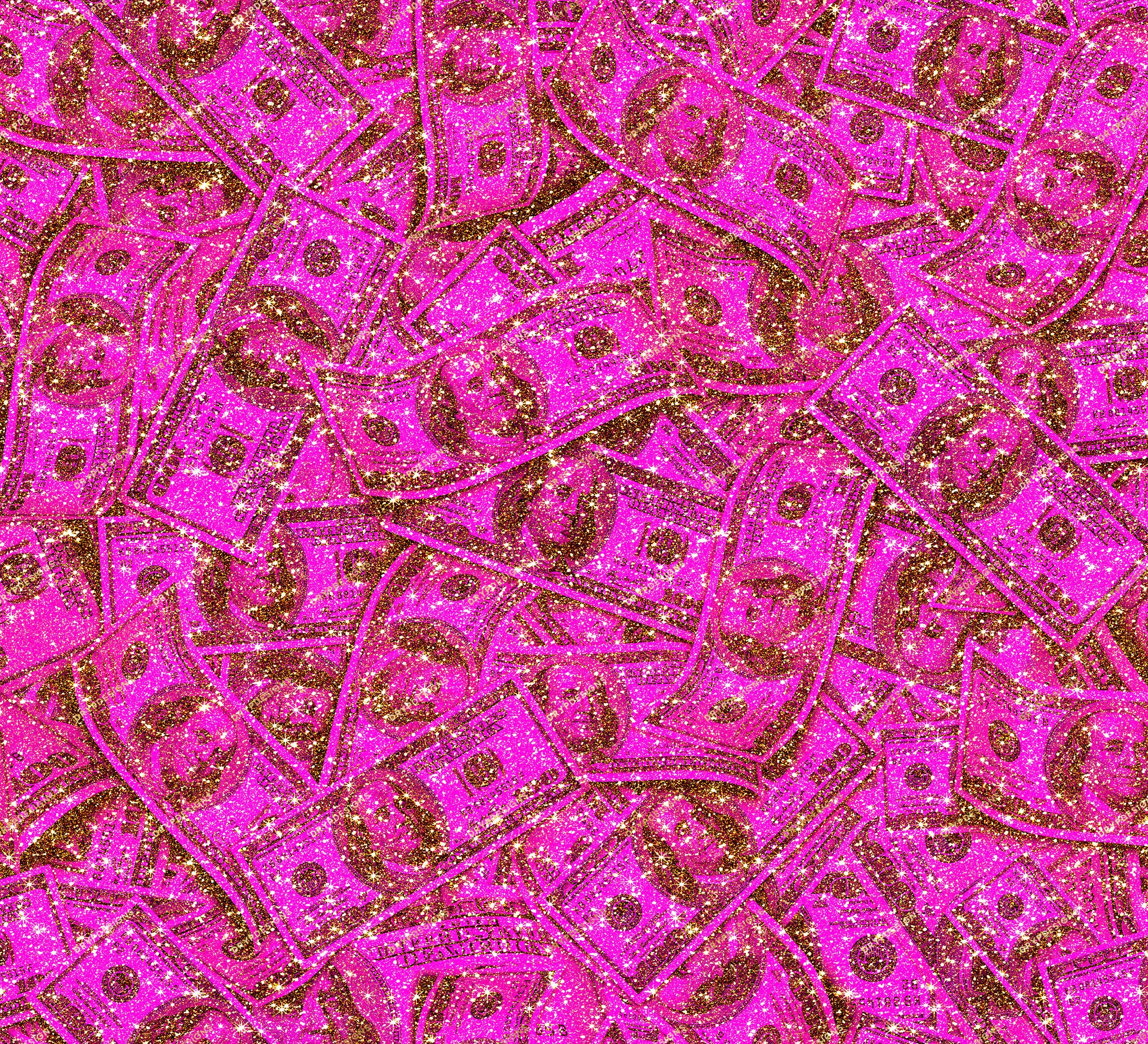 Gold Glitter Money Seamless Background