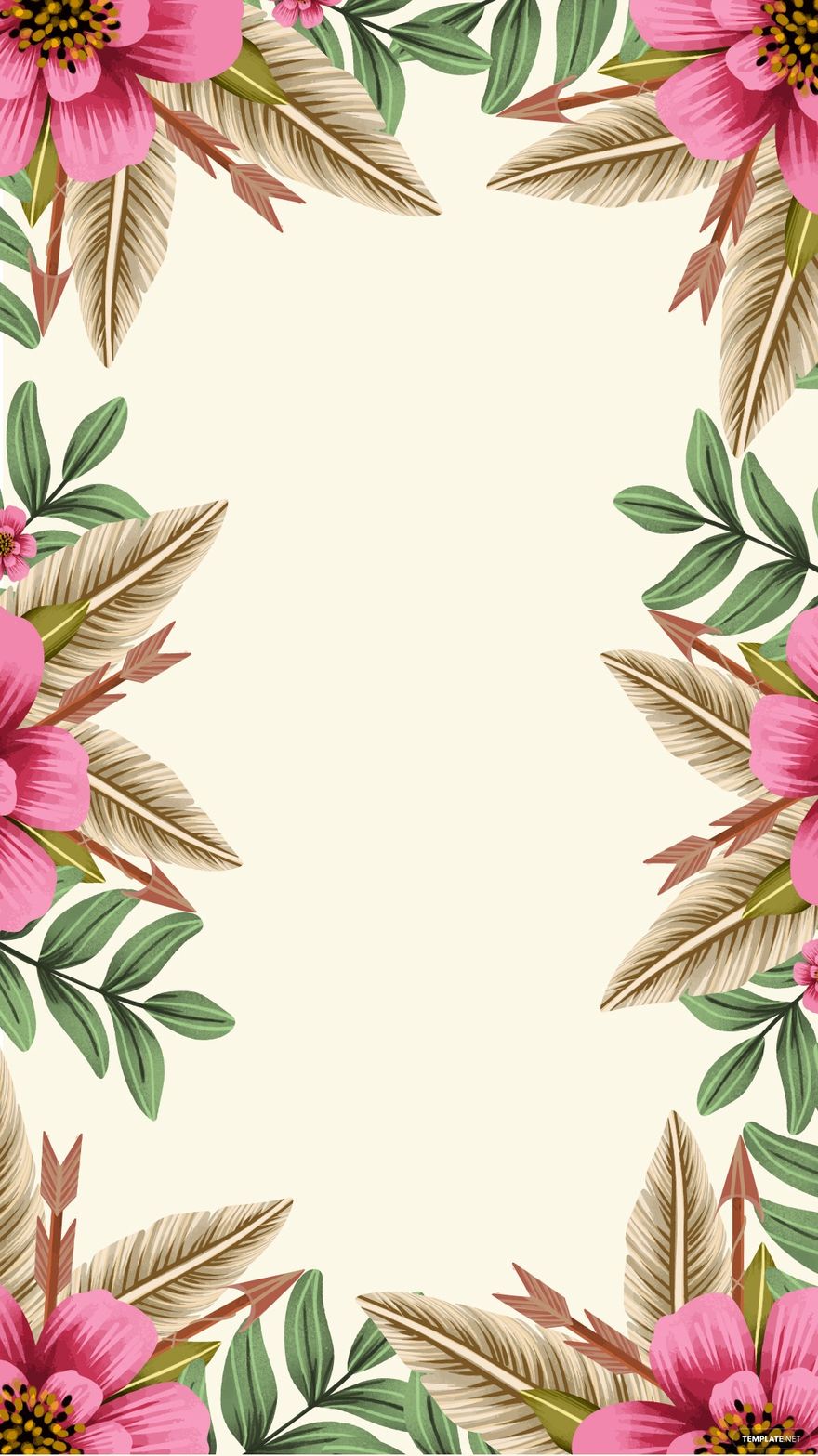 Boho Floral Background in JPG, SVG