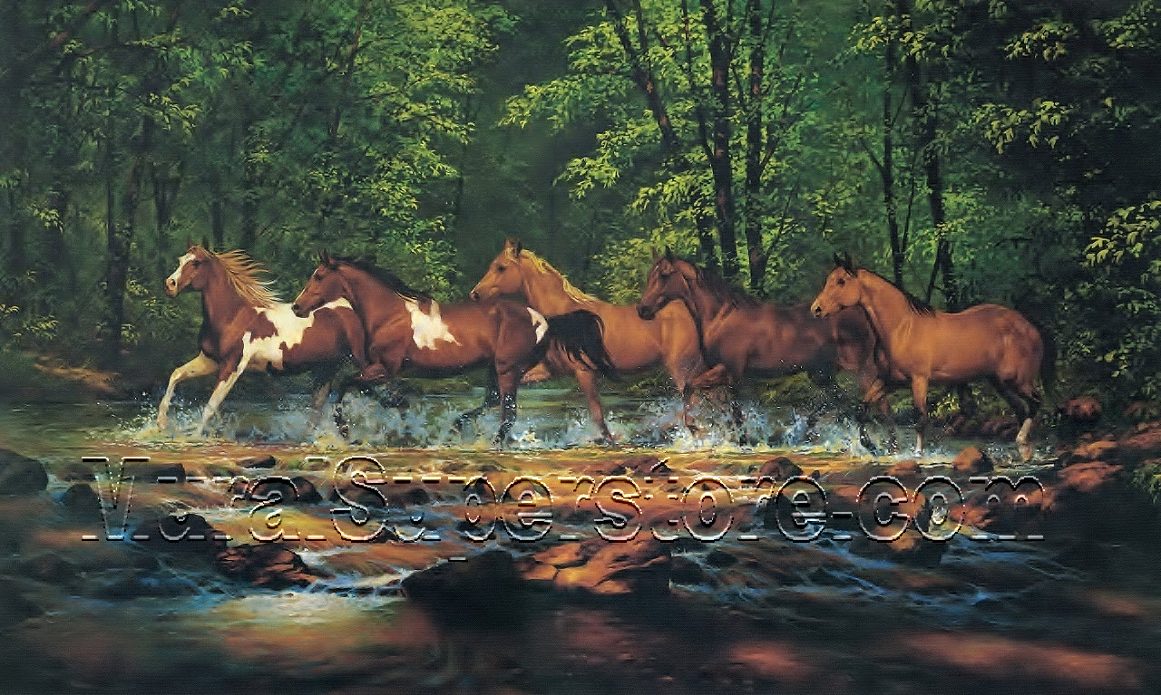 Running Horses Mural WL5531M