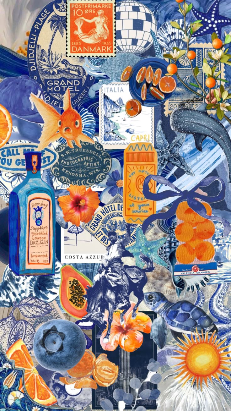 blue #orange #aesthetic #wallpaper