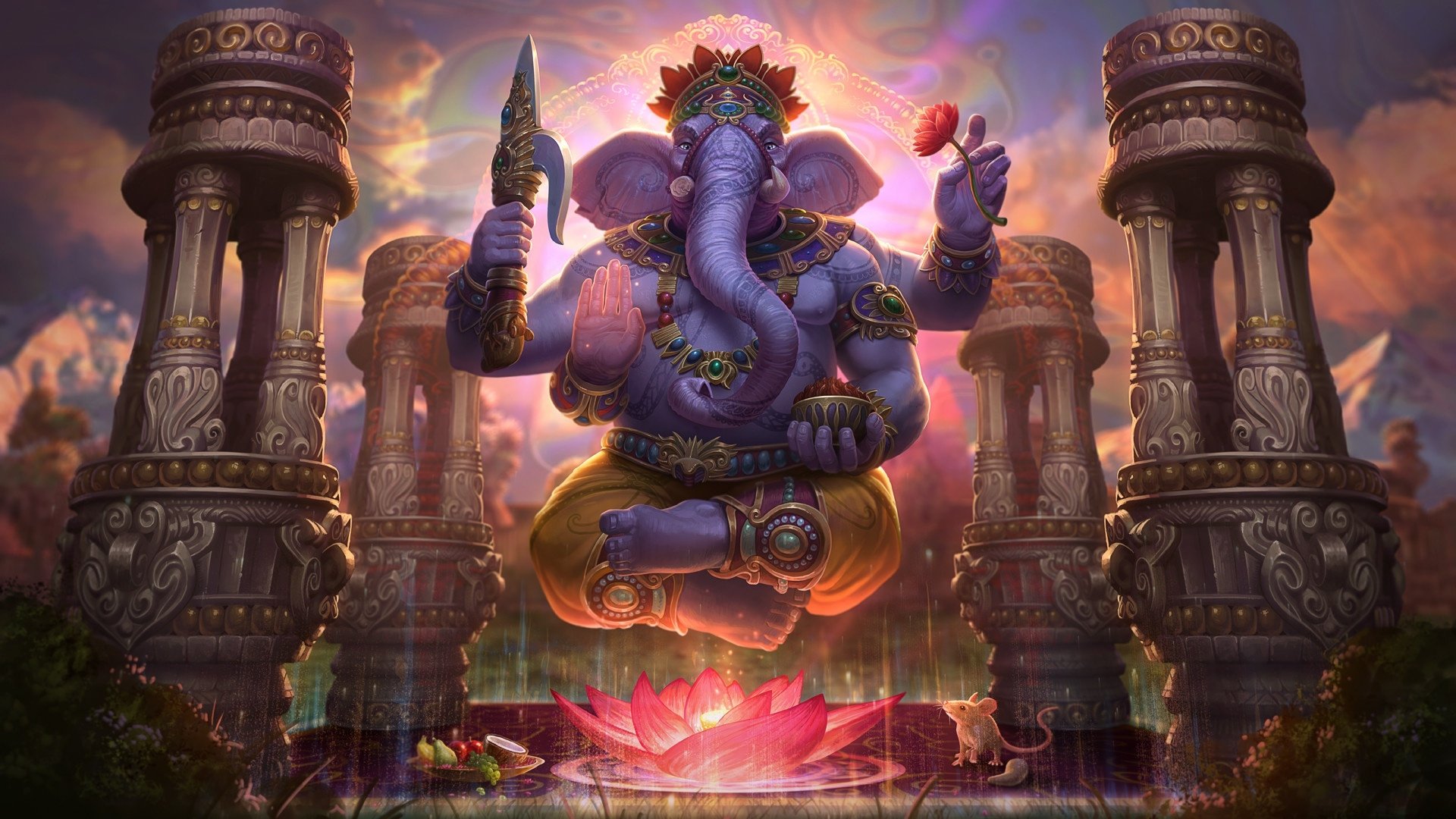 Ganesha Victory Lotus HD Wallpaper