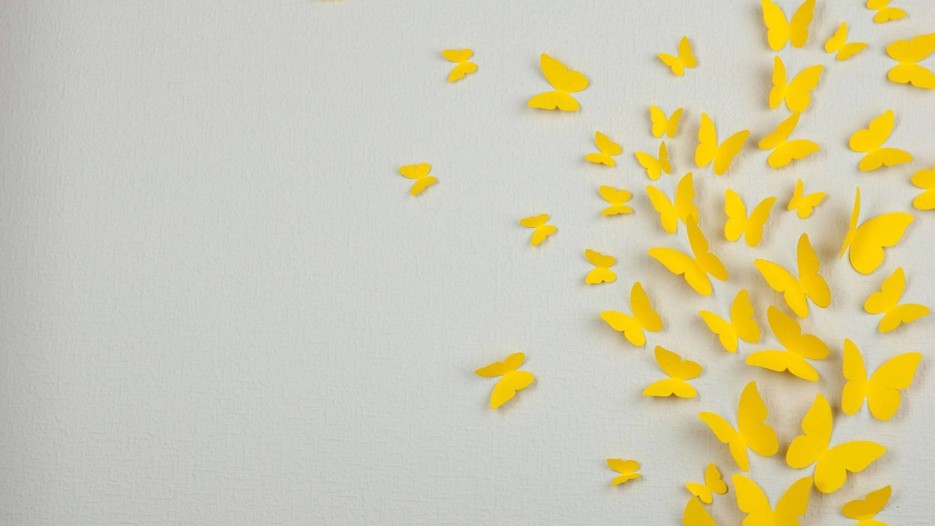 Pastel Yellow Paper Butterflies