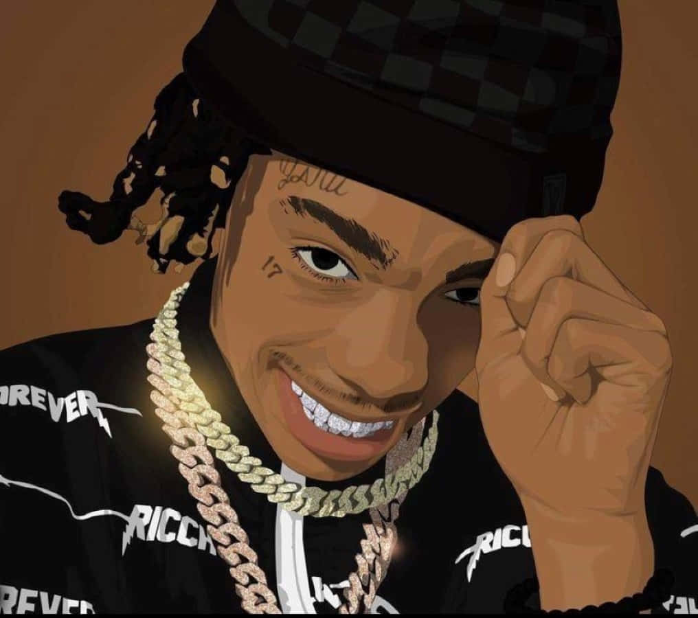 YNW Melly Cartoon Artwork Wallpaper
