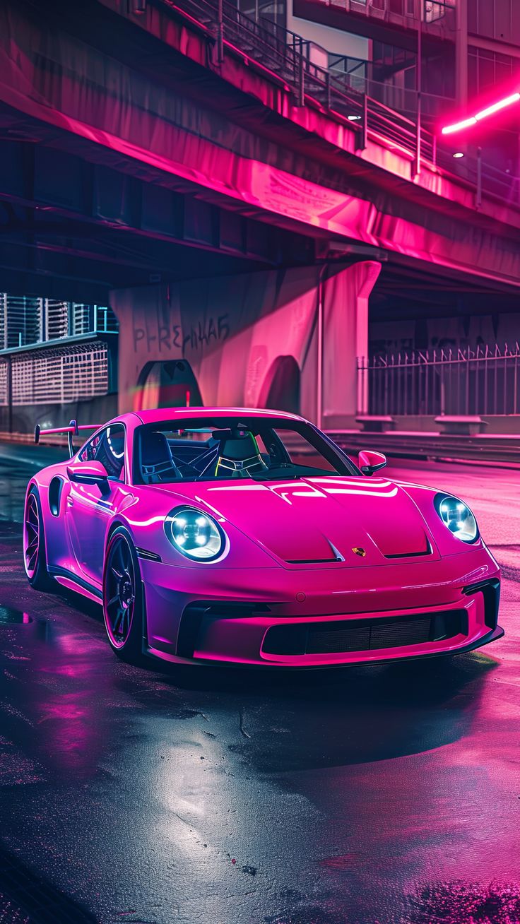 Porsche with Cool Neon Colors