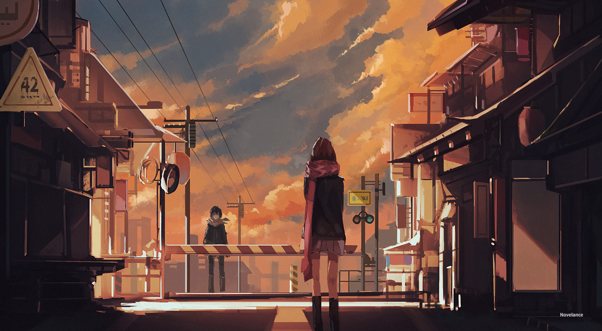 Noragami Sunset Encounter HD Wallpaper