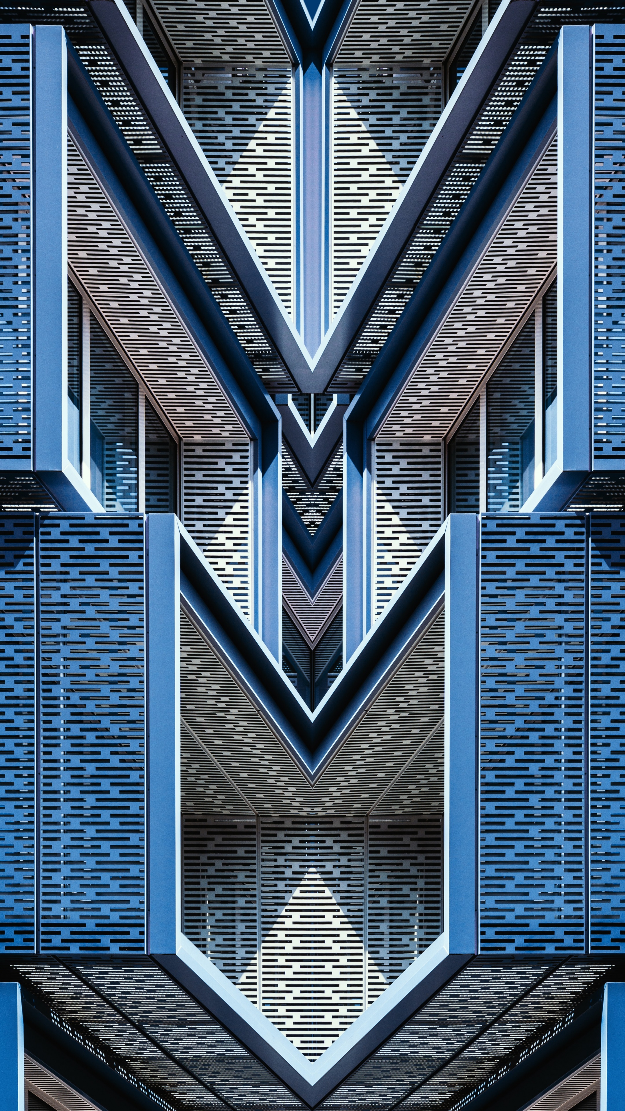 Architectural Design Wallpaper 4K, Blue