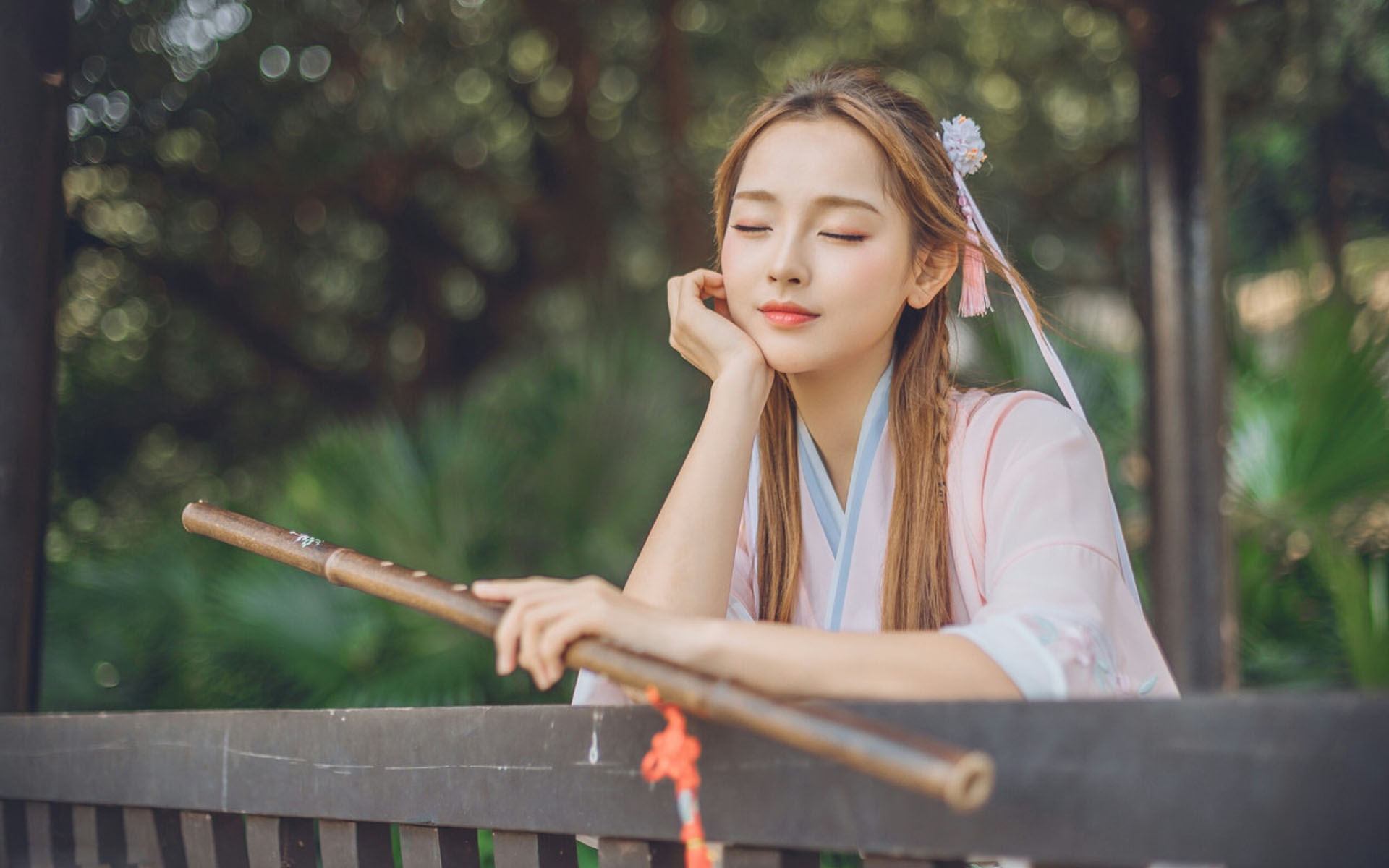 Wallpaper Asian, women, Chinese dress
