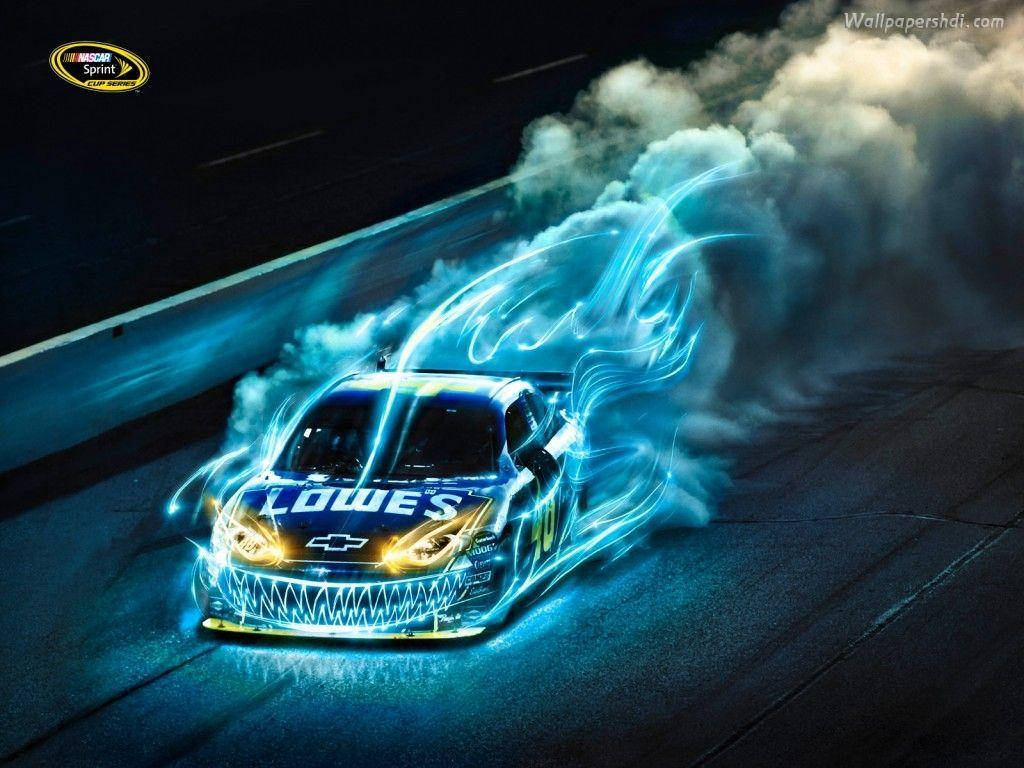 Download Neon Blue Car Wallpaper